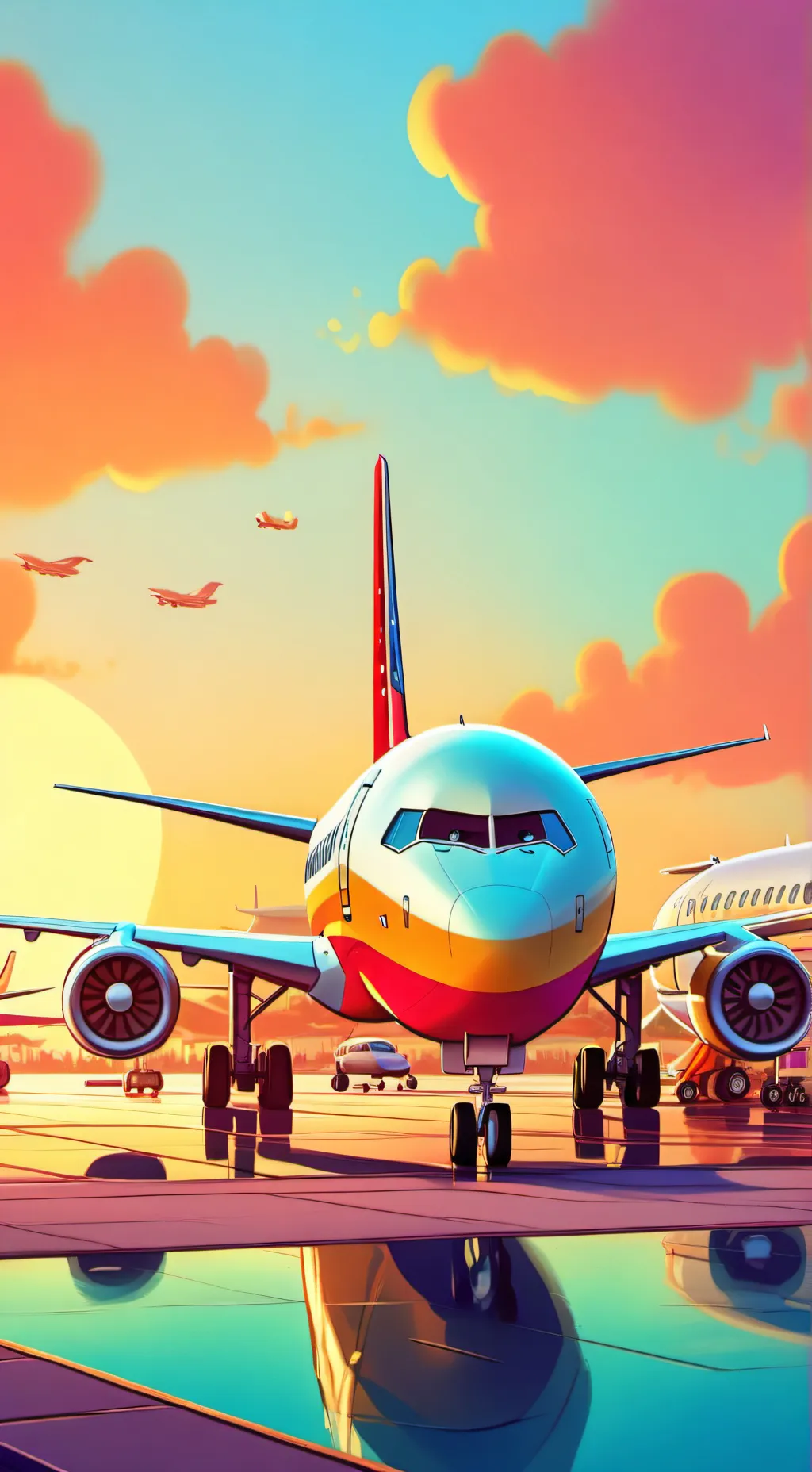 ai character: plane school background