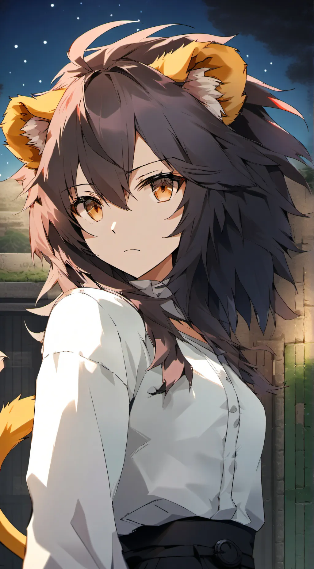 ai character: Stealthy Lioness Furry background