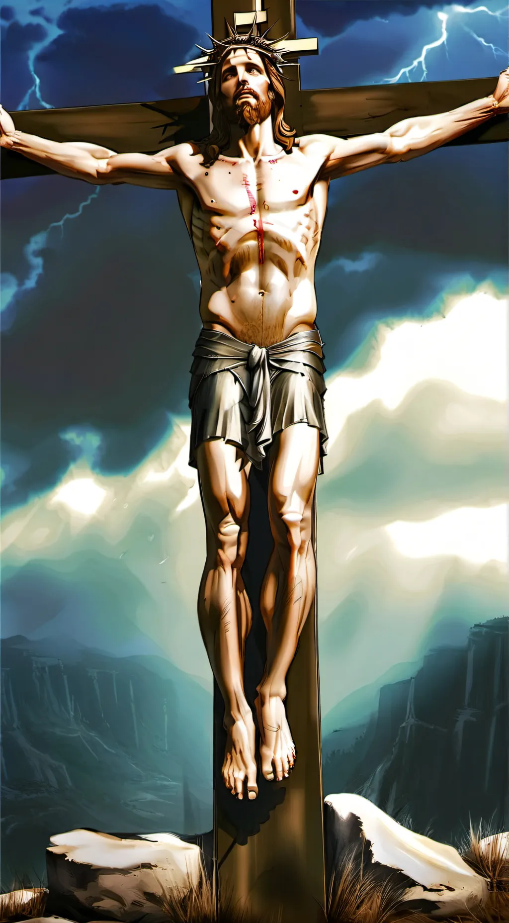 ai character: Jesus background