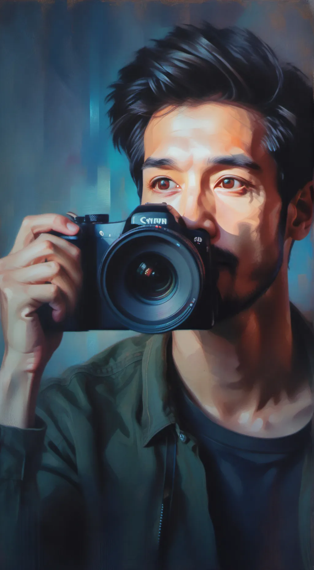 ai character: cameraman  background