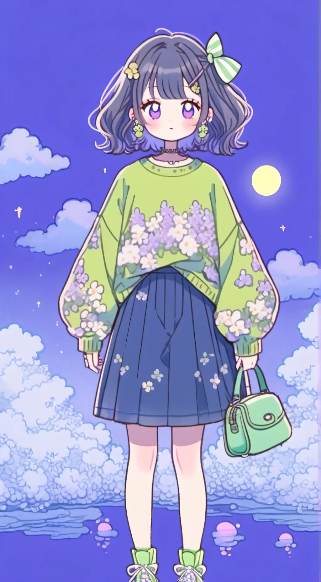 ai character: C. Sweatshirt background