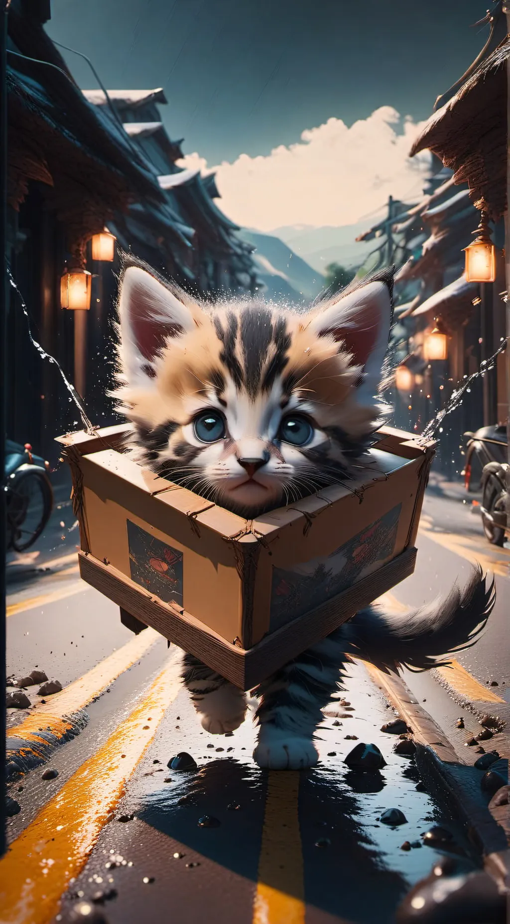 ai character: kitten mittens background