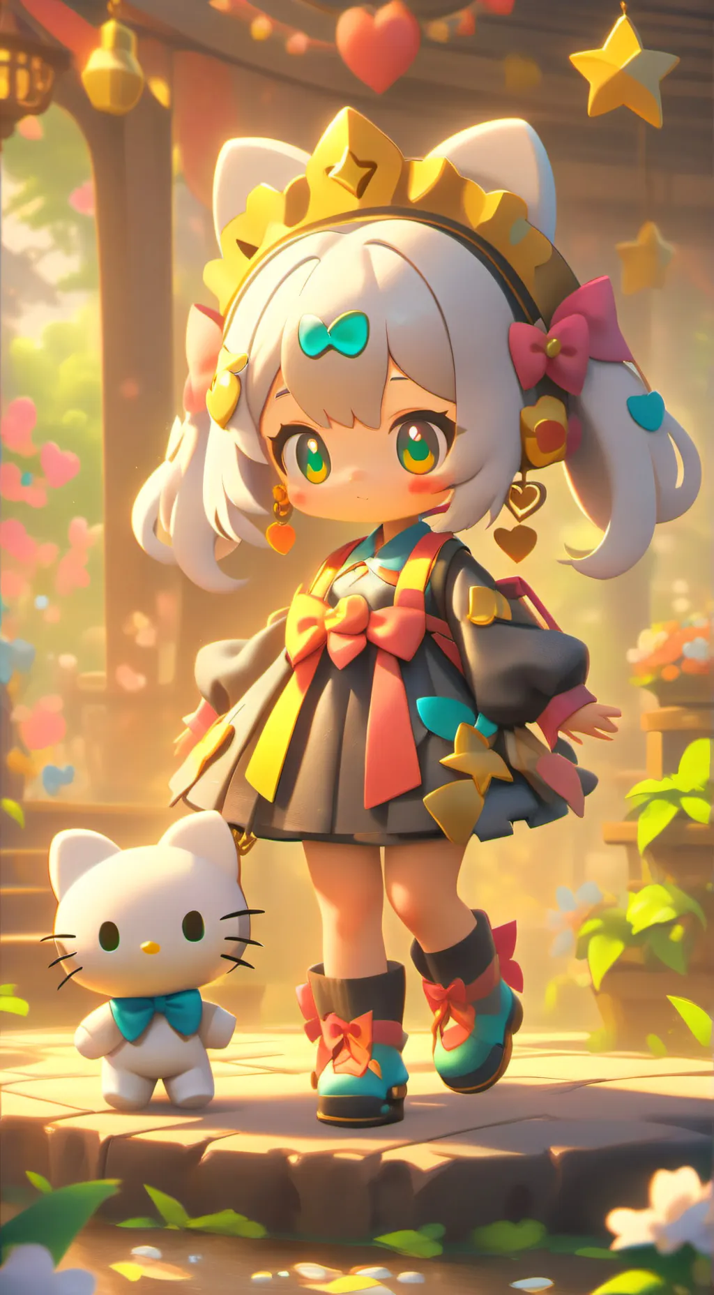 ai character: Hello Kitty costum background