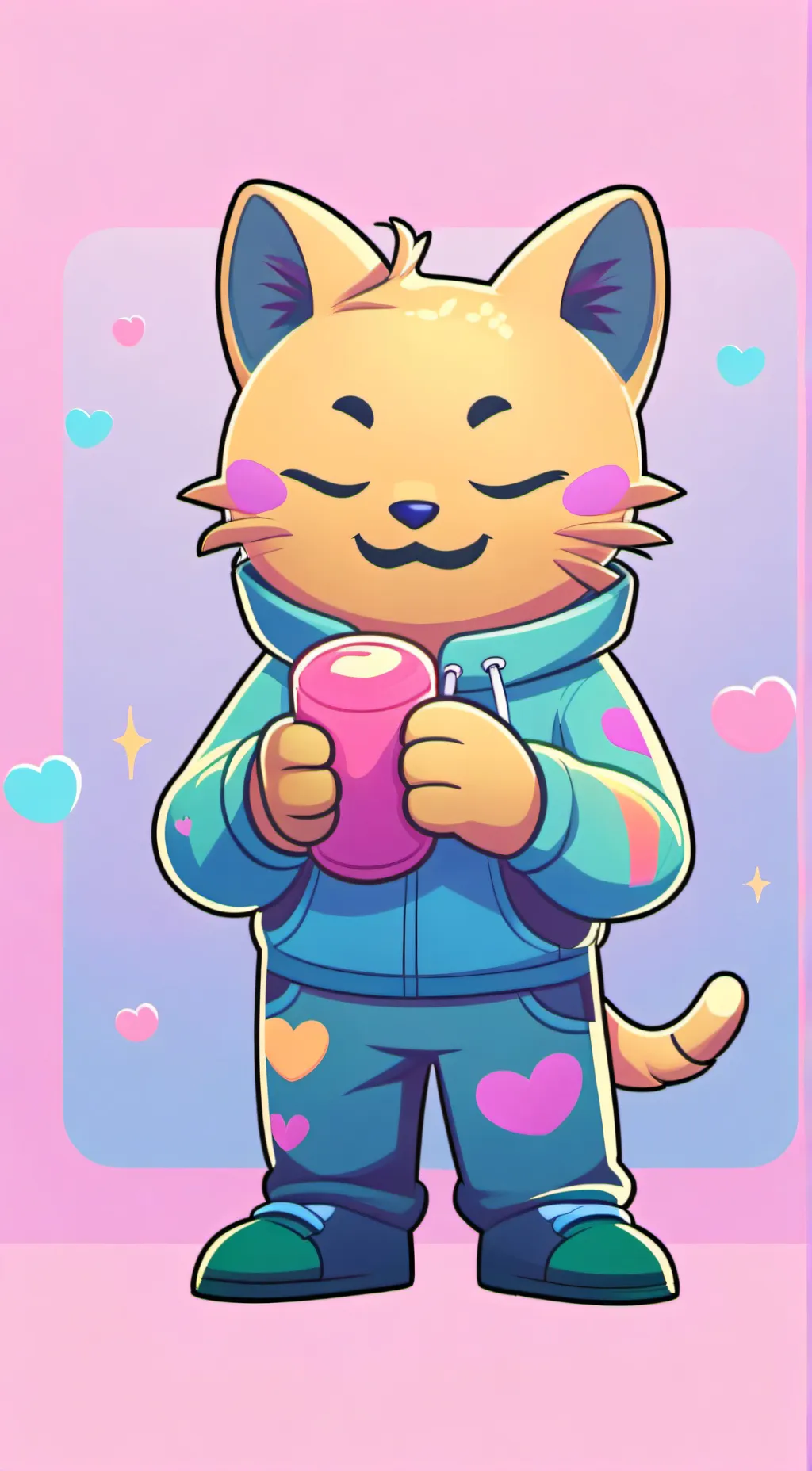 ai character: emoji cat background