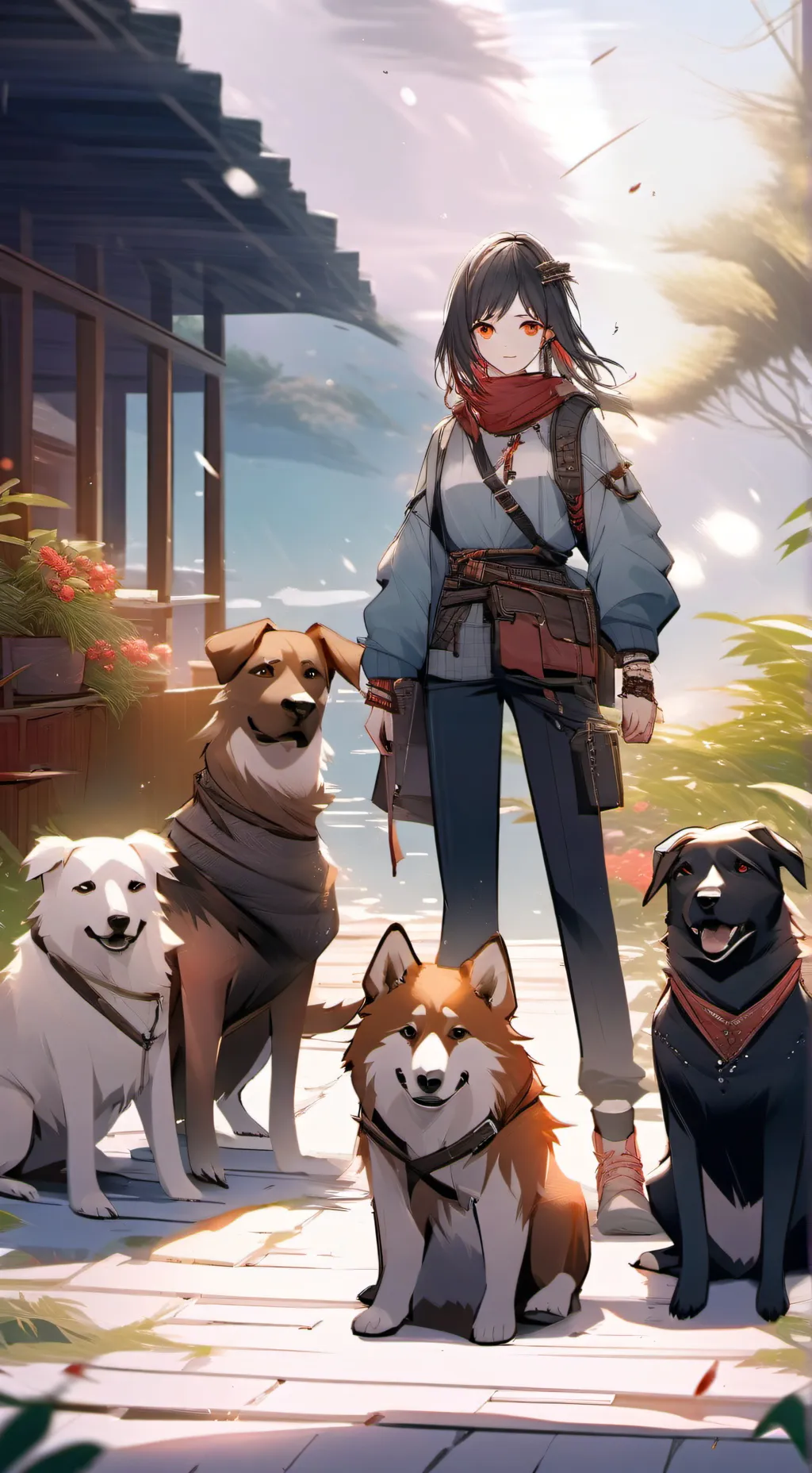 ai character: Dog park background