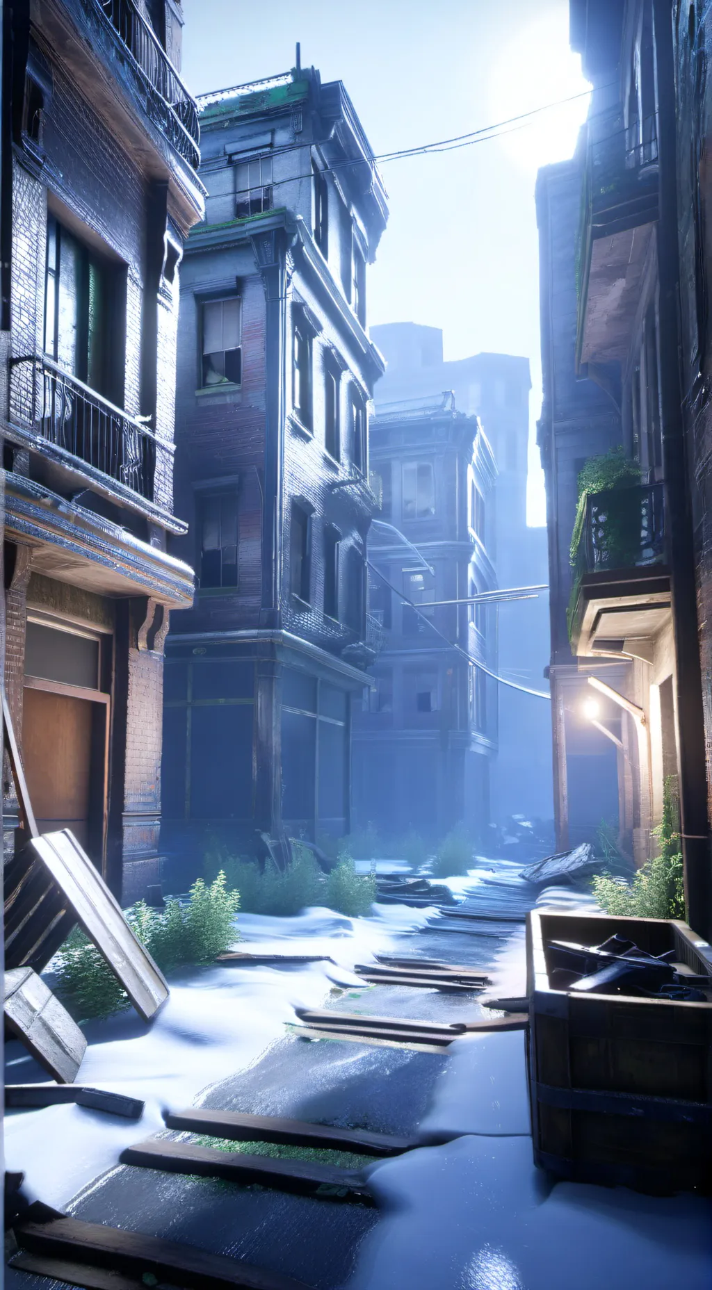 ai character: depresseing town background