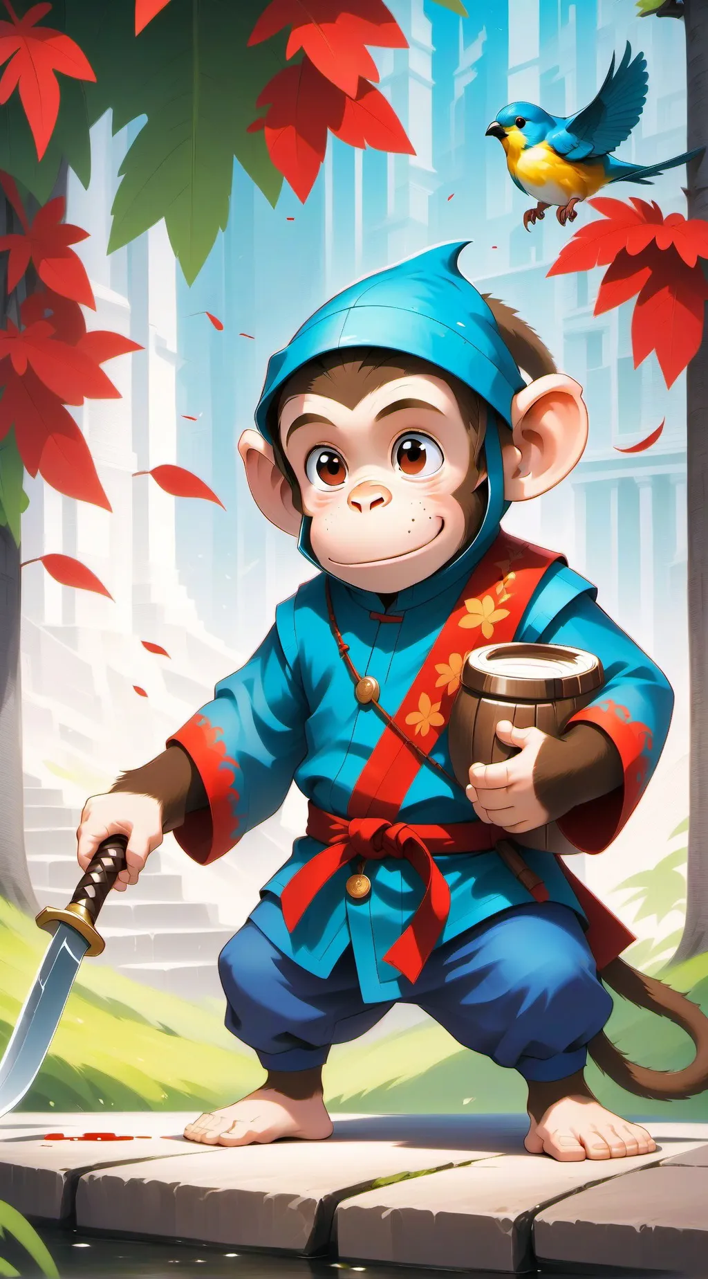 ai character: monke man background