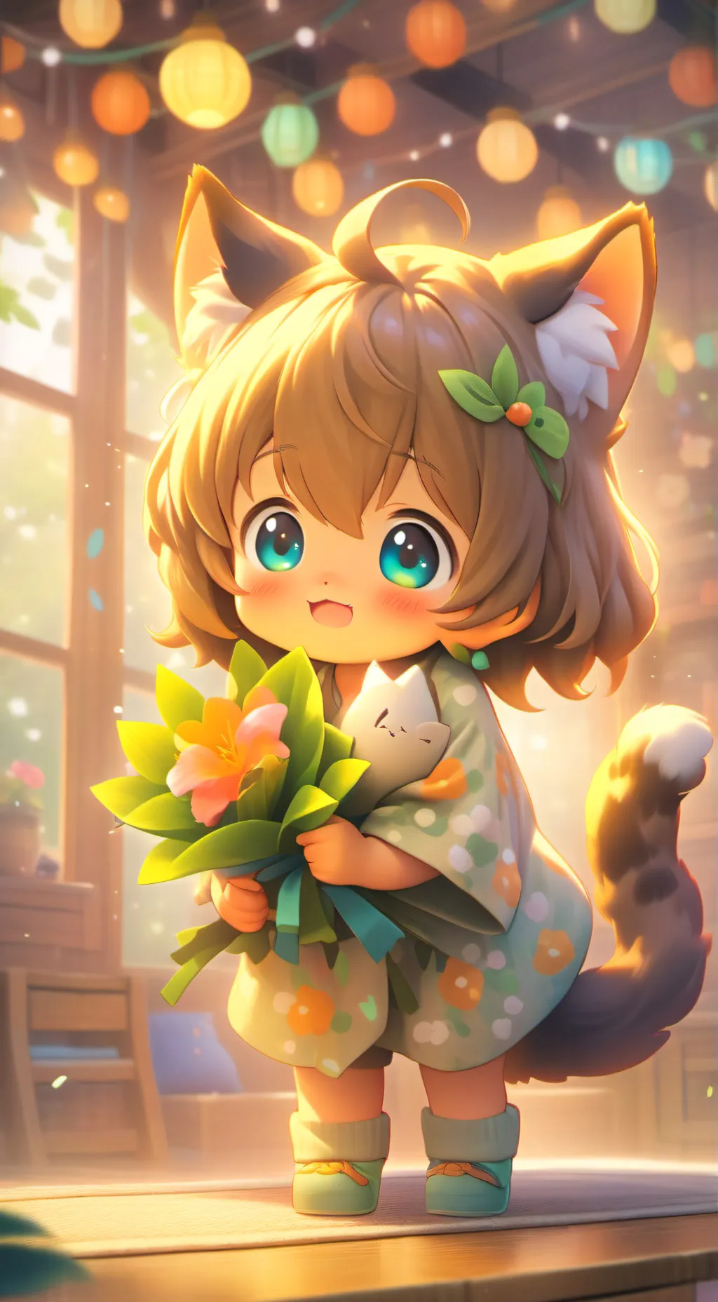 ai character: Fawn Spirit Feline background