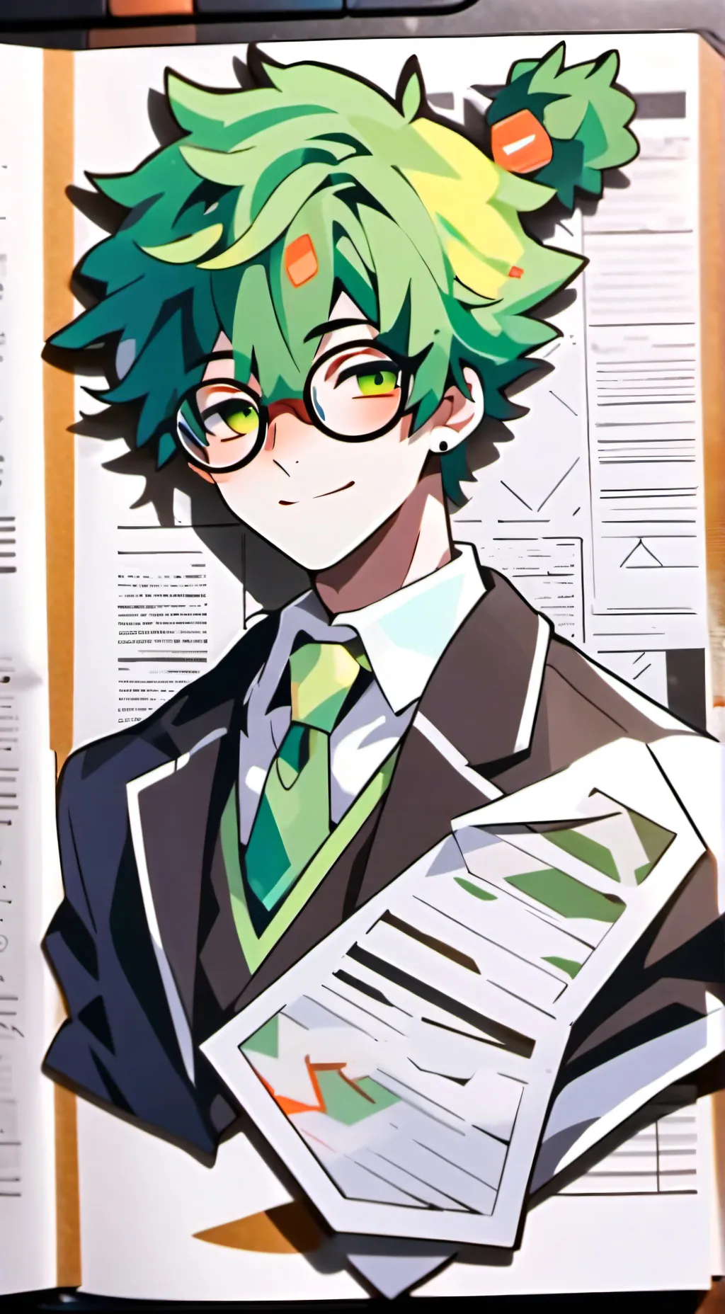 ai character: Deku  background