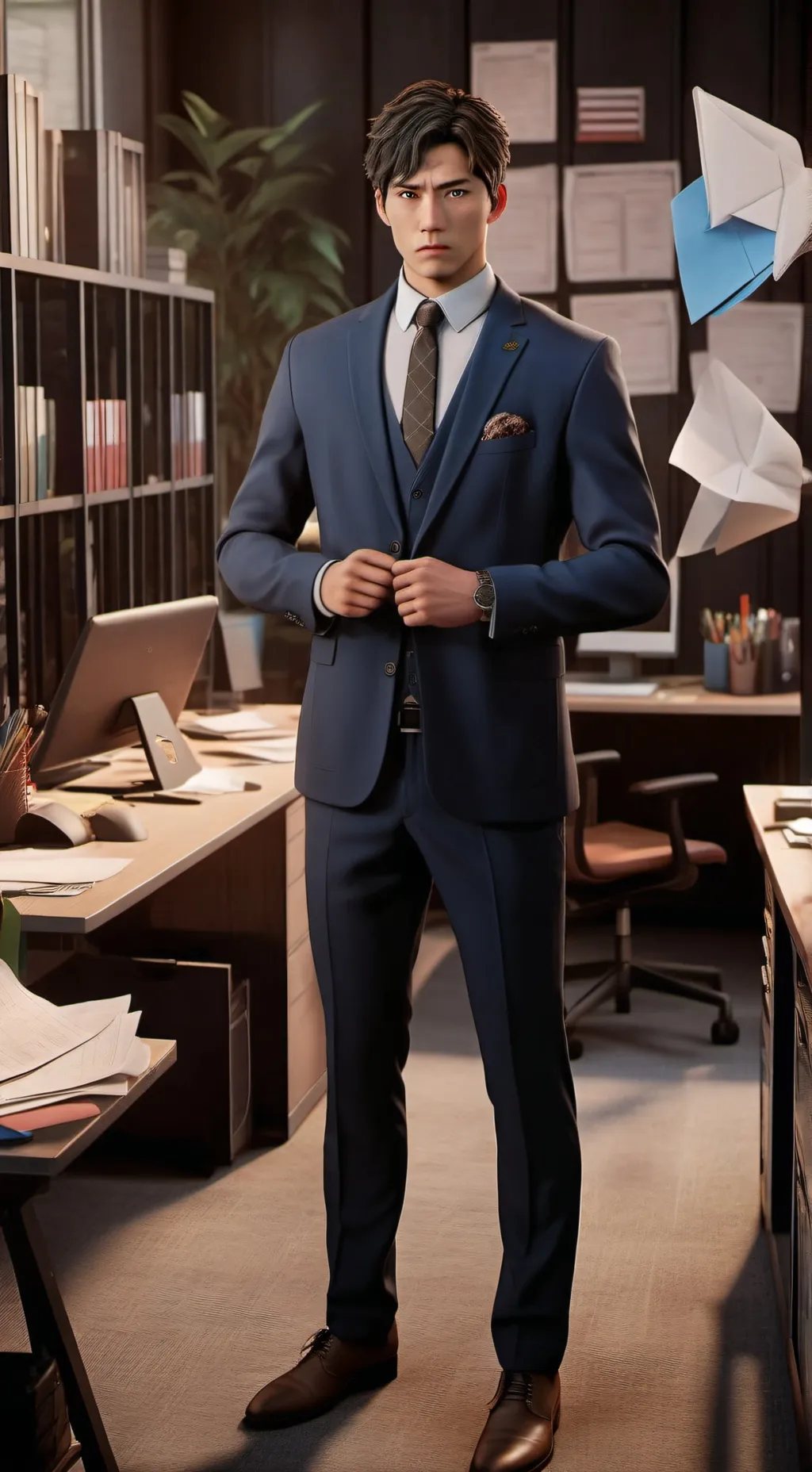 ai character: office jerk background