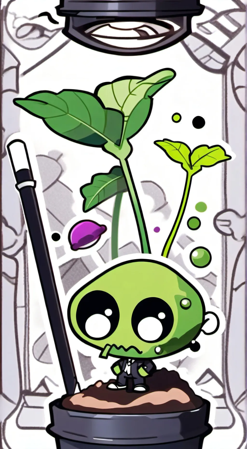 ai character:  cosmo toxic ew background