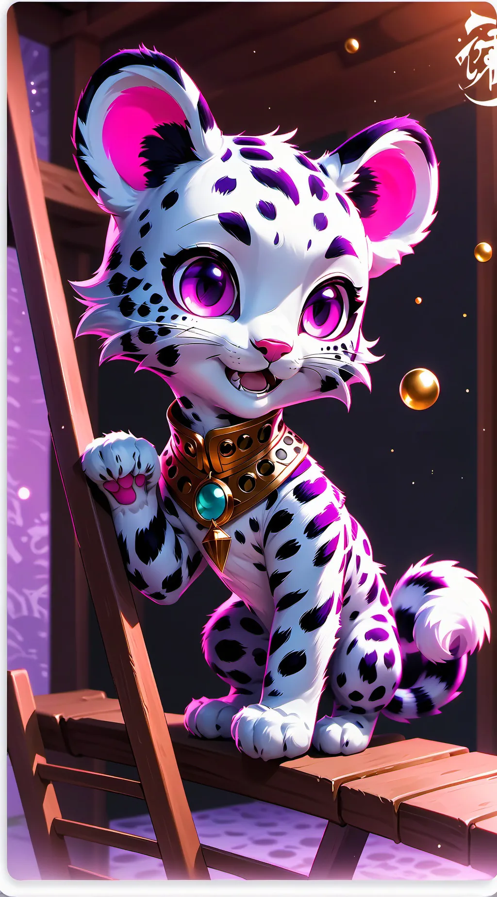 ai character: Splat leopard spirit background
