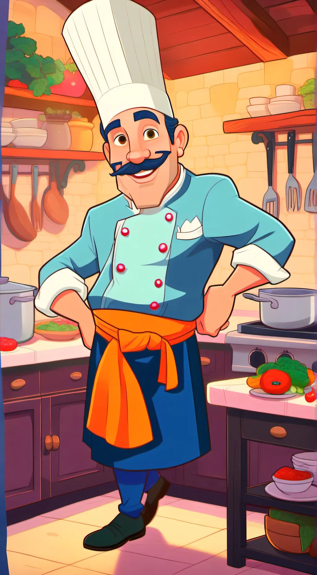 ai character: Chef skinner  background