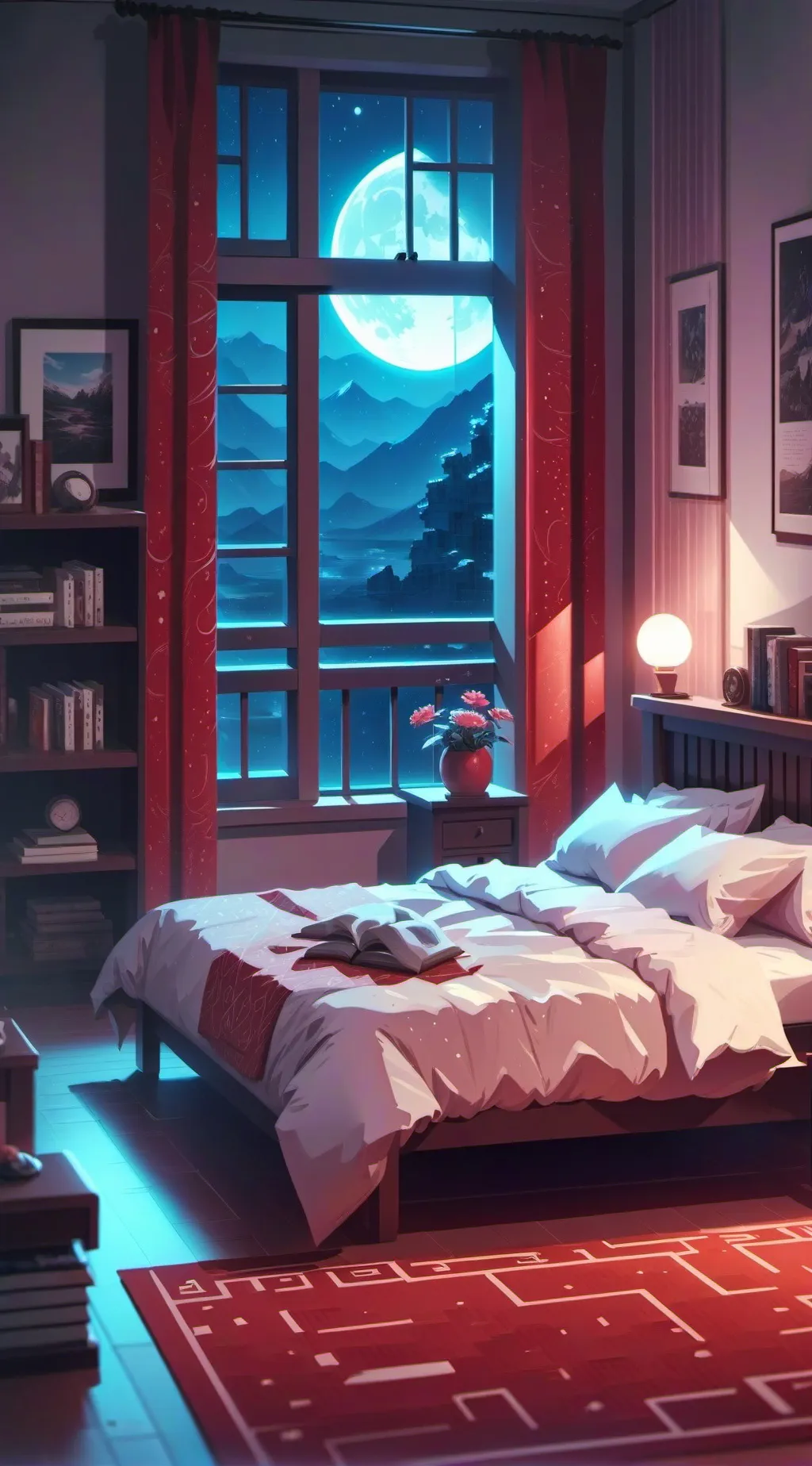 ai character: DANANDAN SLEEPOVER background