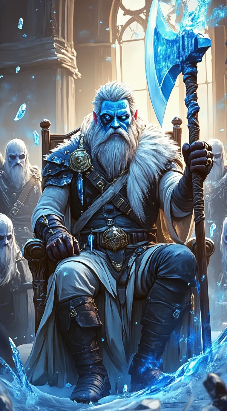 ai character: FrostBitten King background