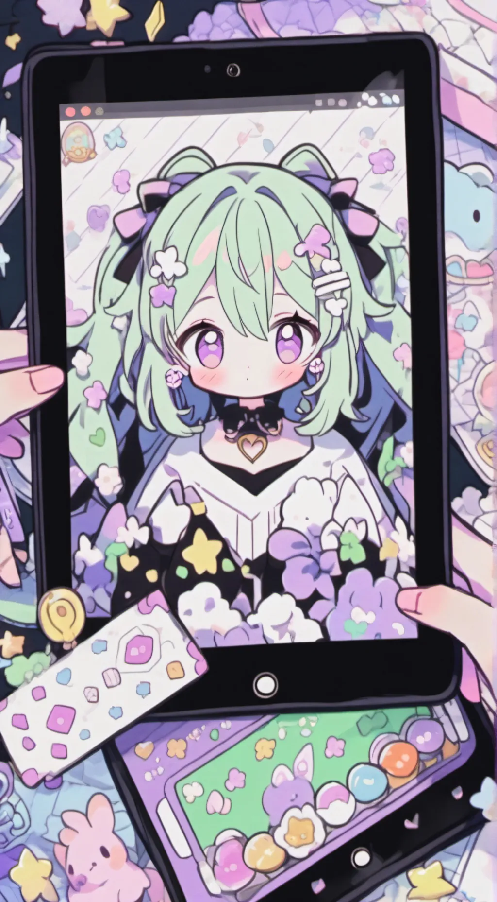 ai character: iPad kid brainrot background