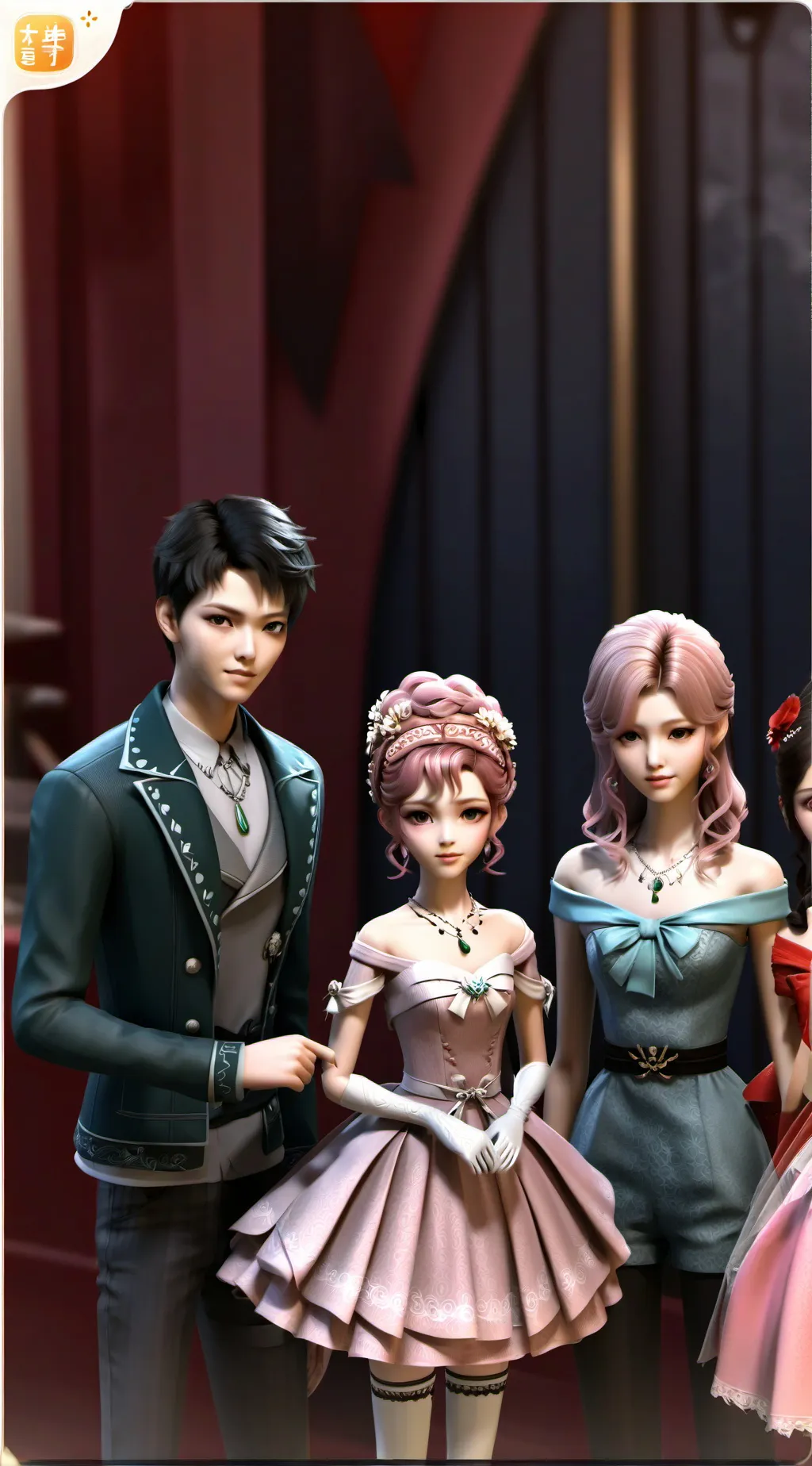 ai character: princess Pink background