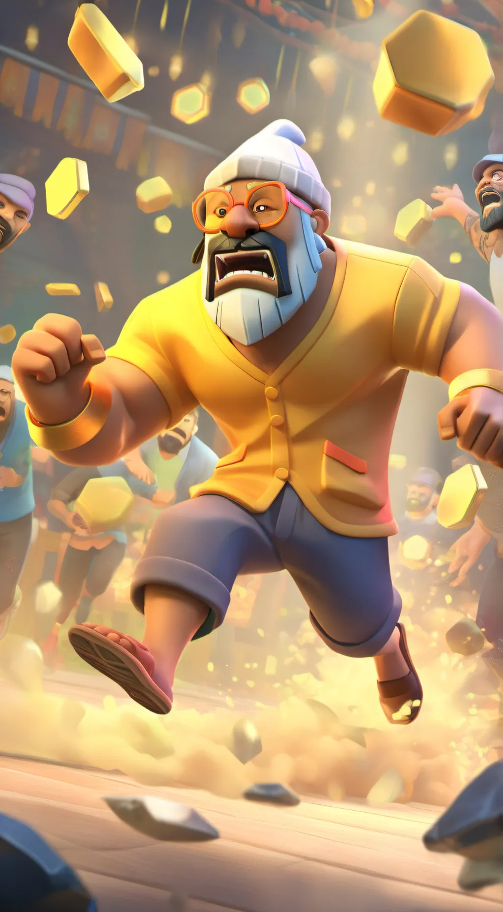 ai character: growling man background