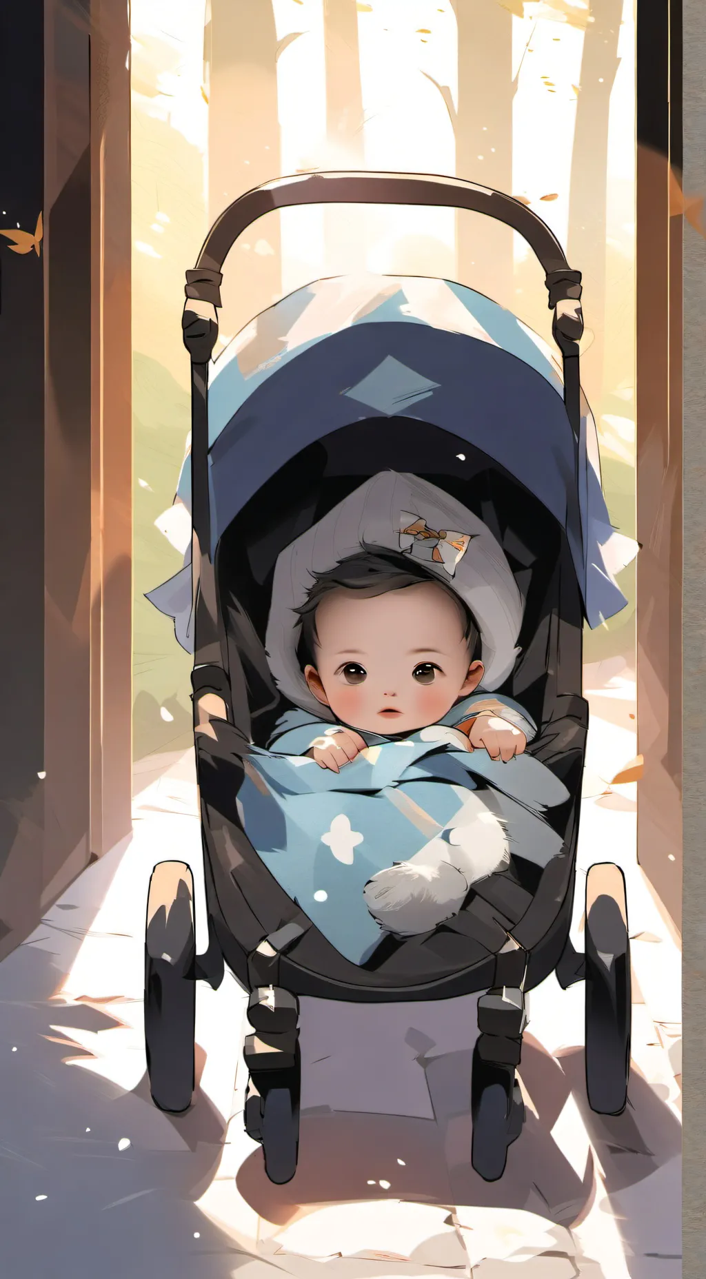 ai character: newborn baby background