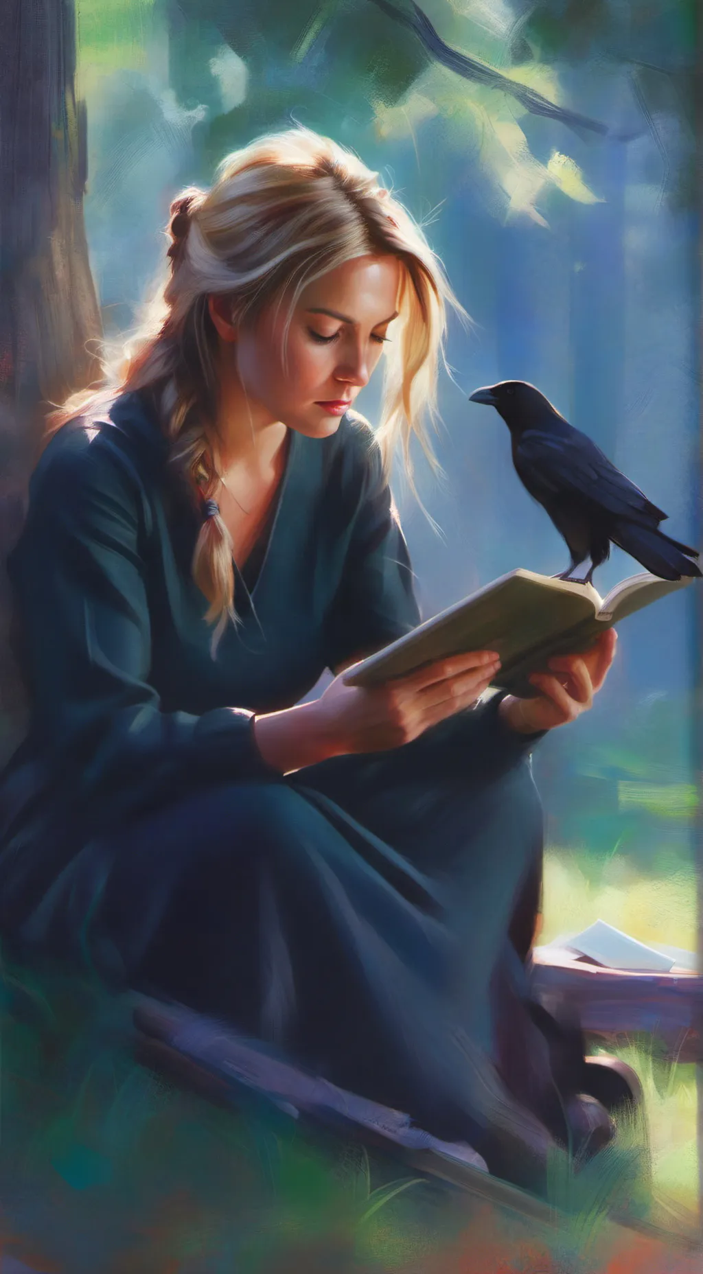 ai character: Poet laurel  background