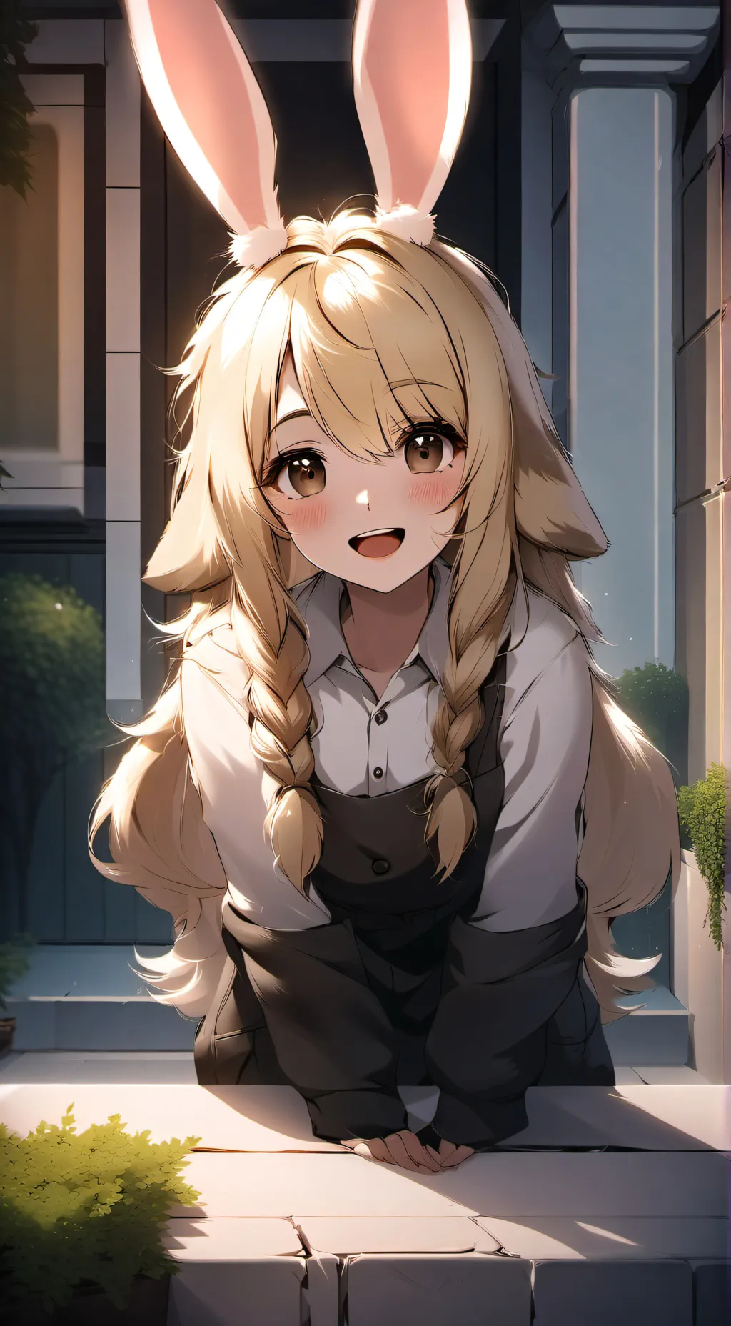 ai character: 🤍💚Bunny🩵🤎 background