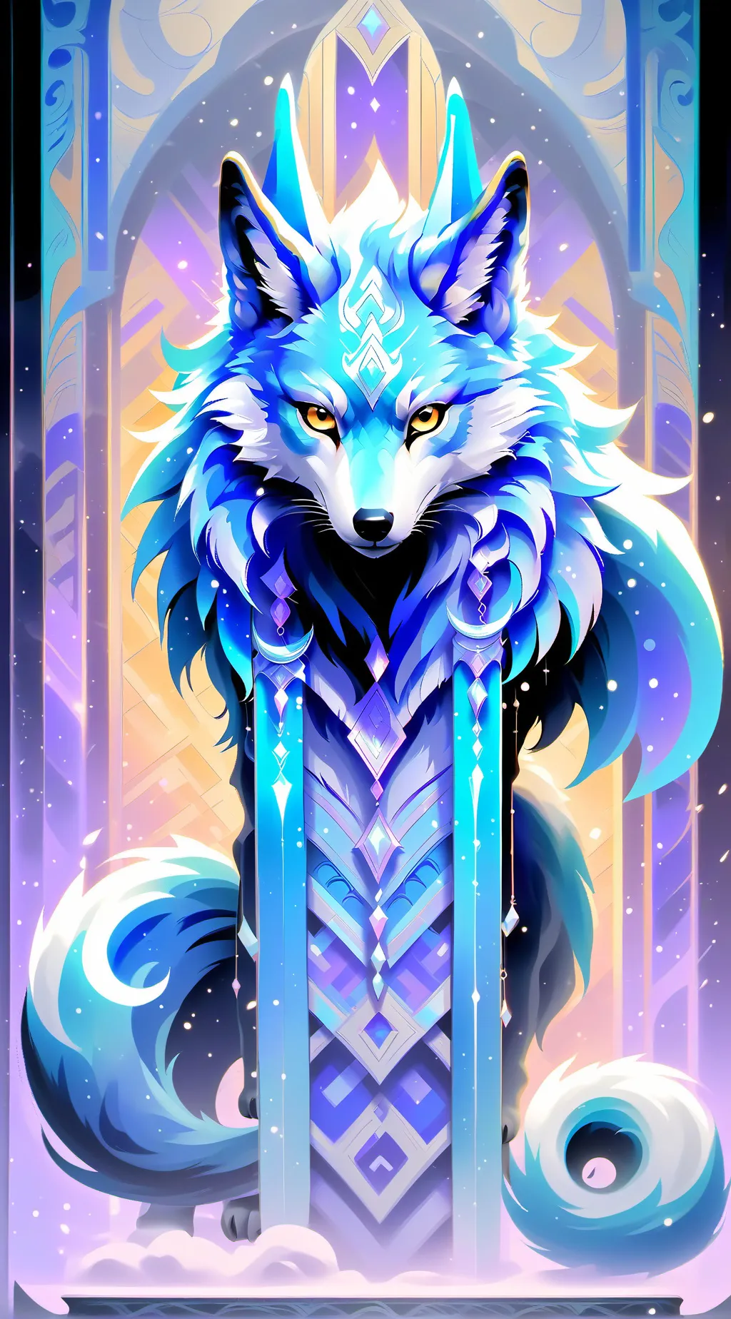 ai character: כלב זאב רוחני background