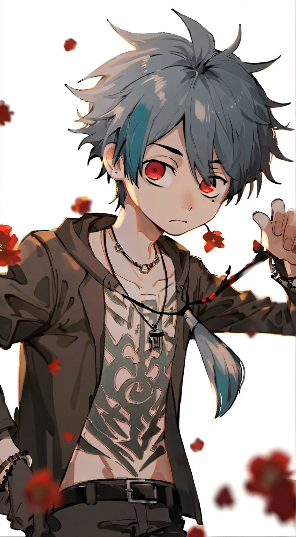 ai character: 2D. background