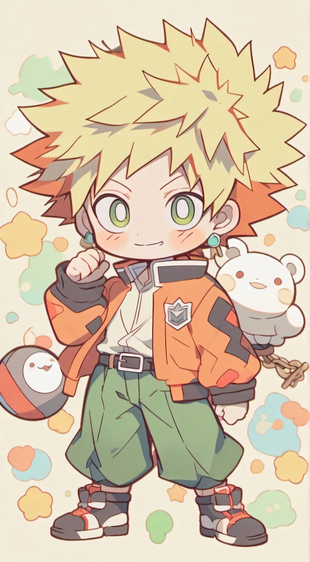 ai character: bakugo remote background