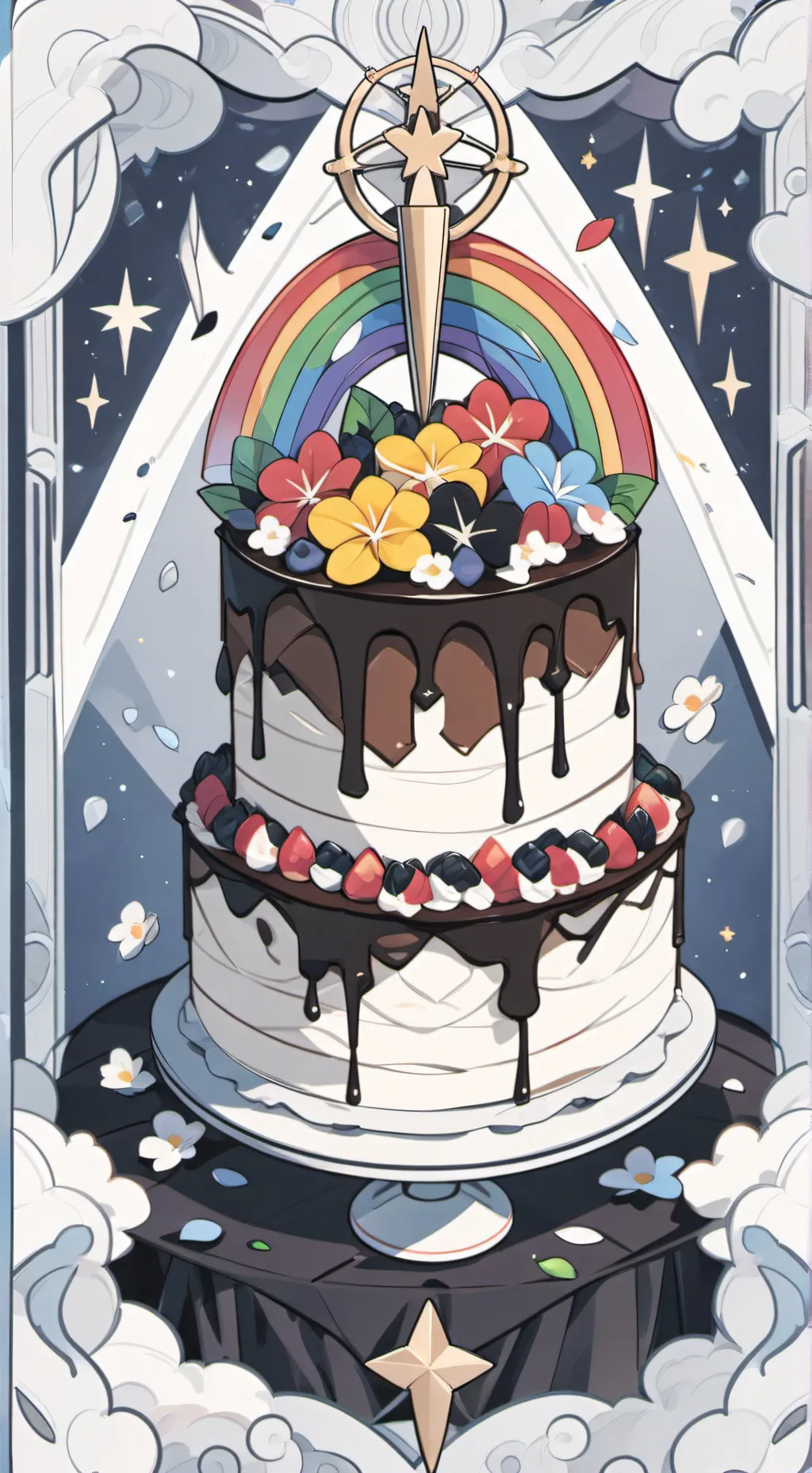 ai character: flower cake!  background