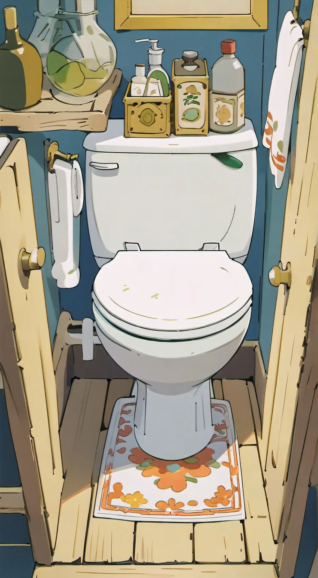 ai character: toilet background