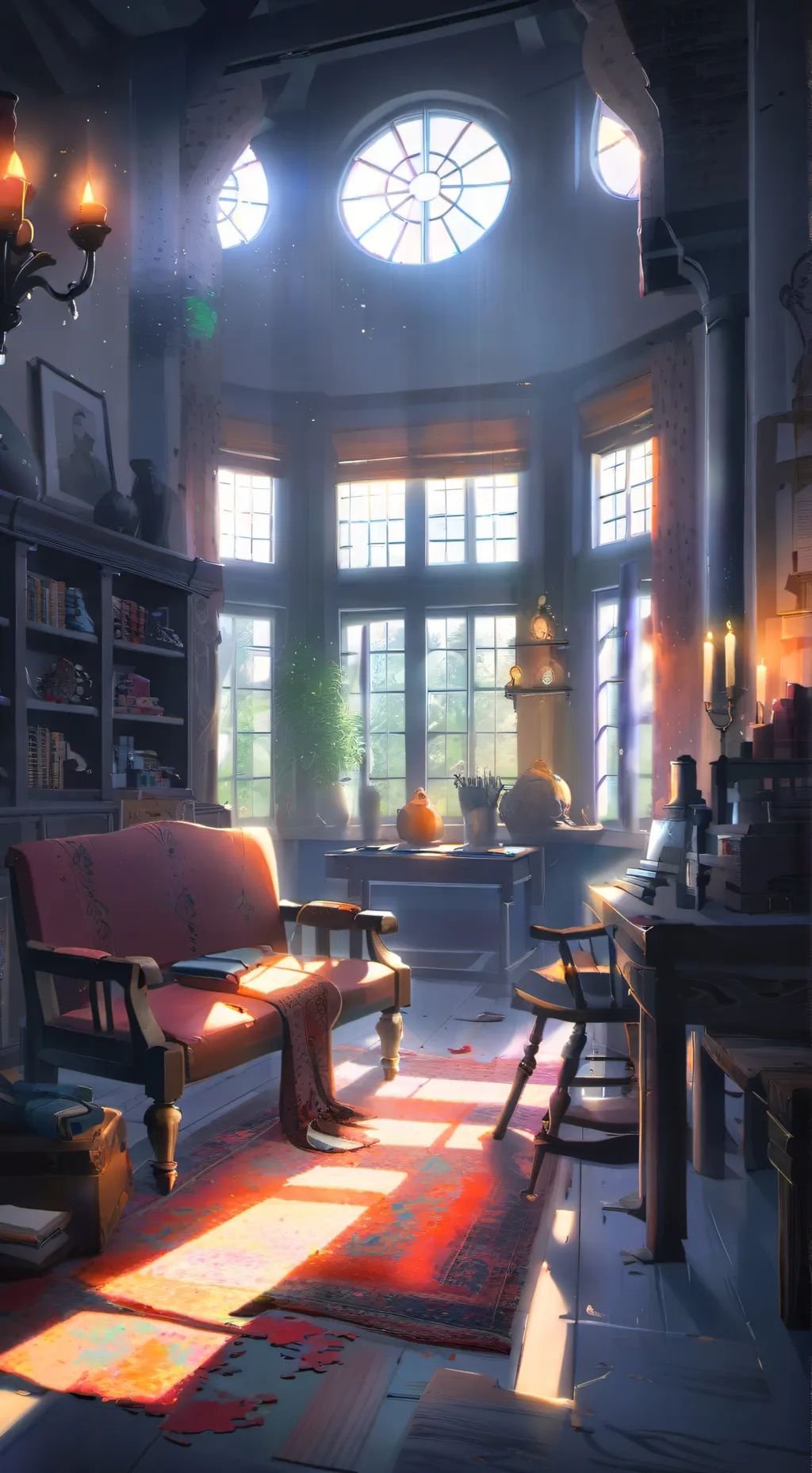 ai character: Watching A Show background