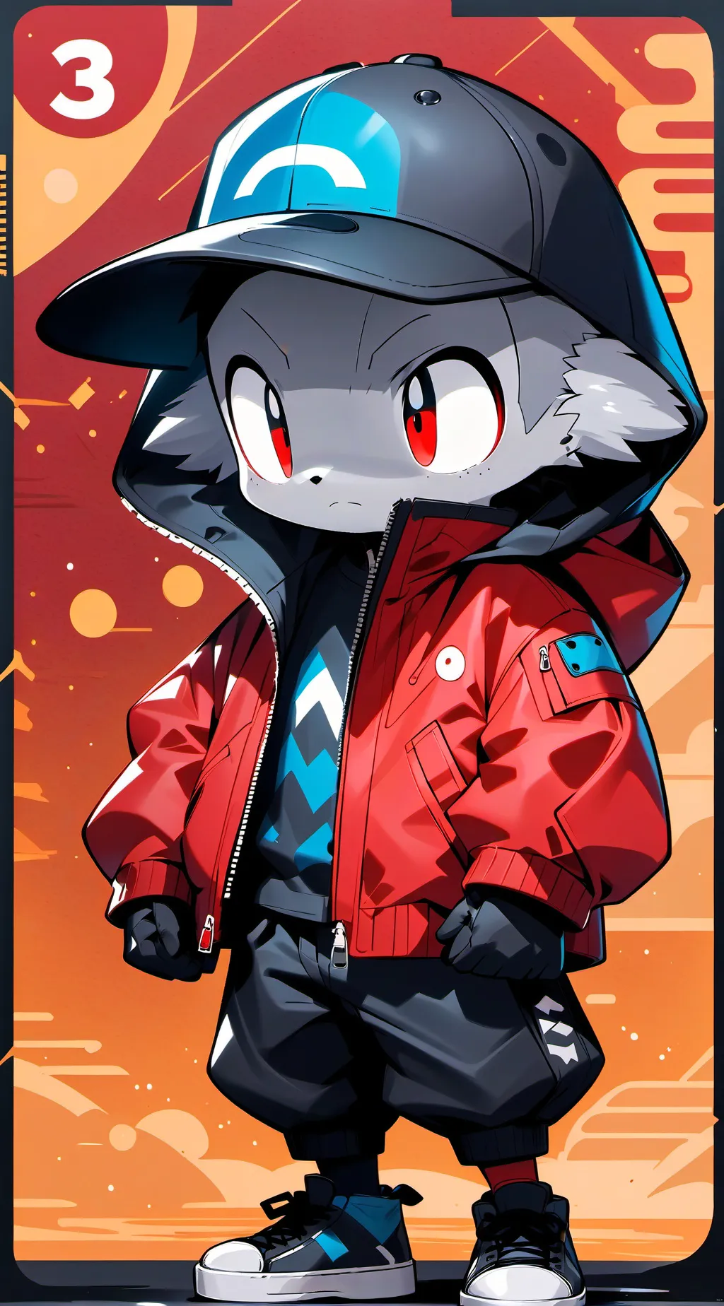 ai character: Gray sprunki vore  background