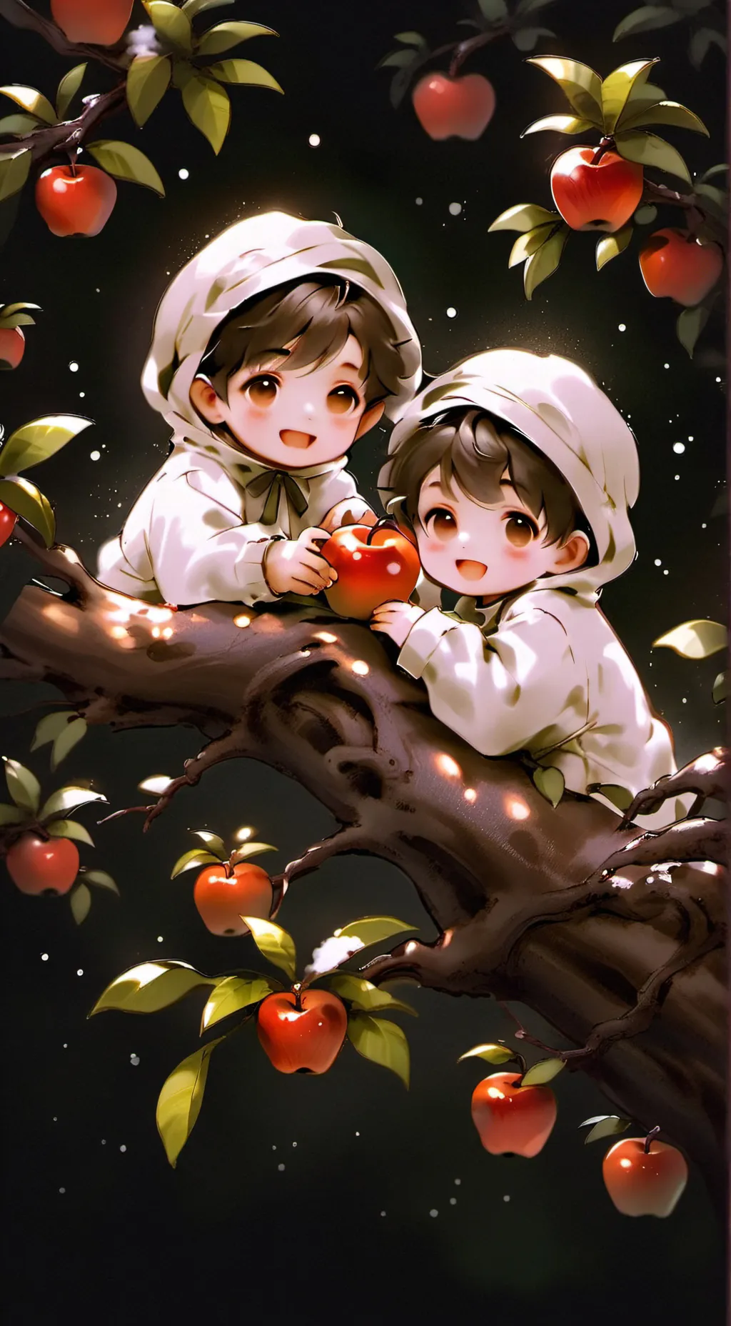 ai character: Apple babies  background
