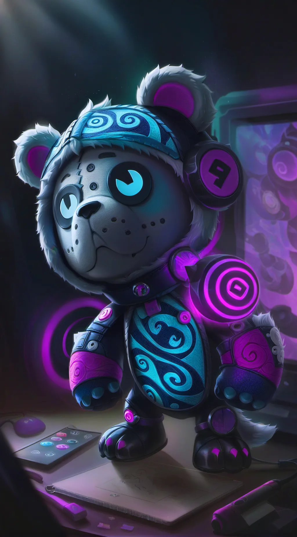 ai character: HypnoStuffie background