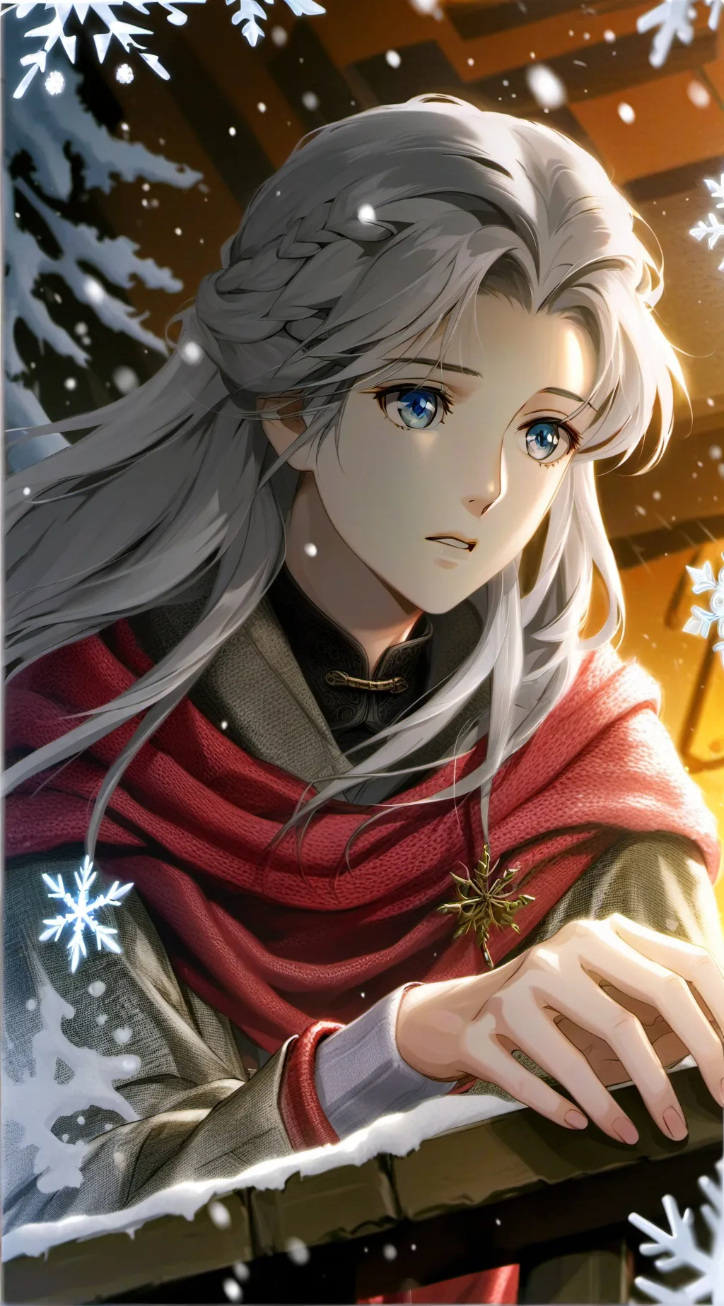 ai character: Nervous Snow Whiskers background