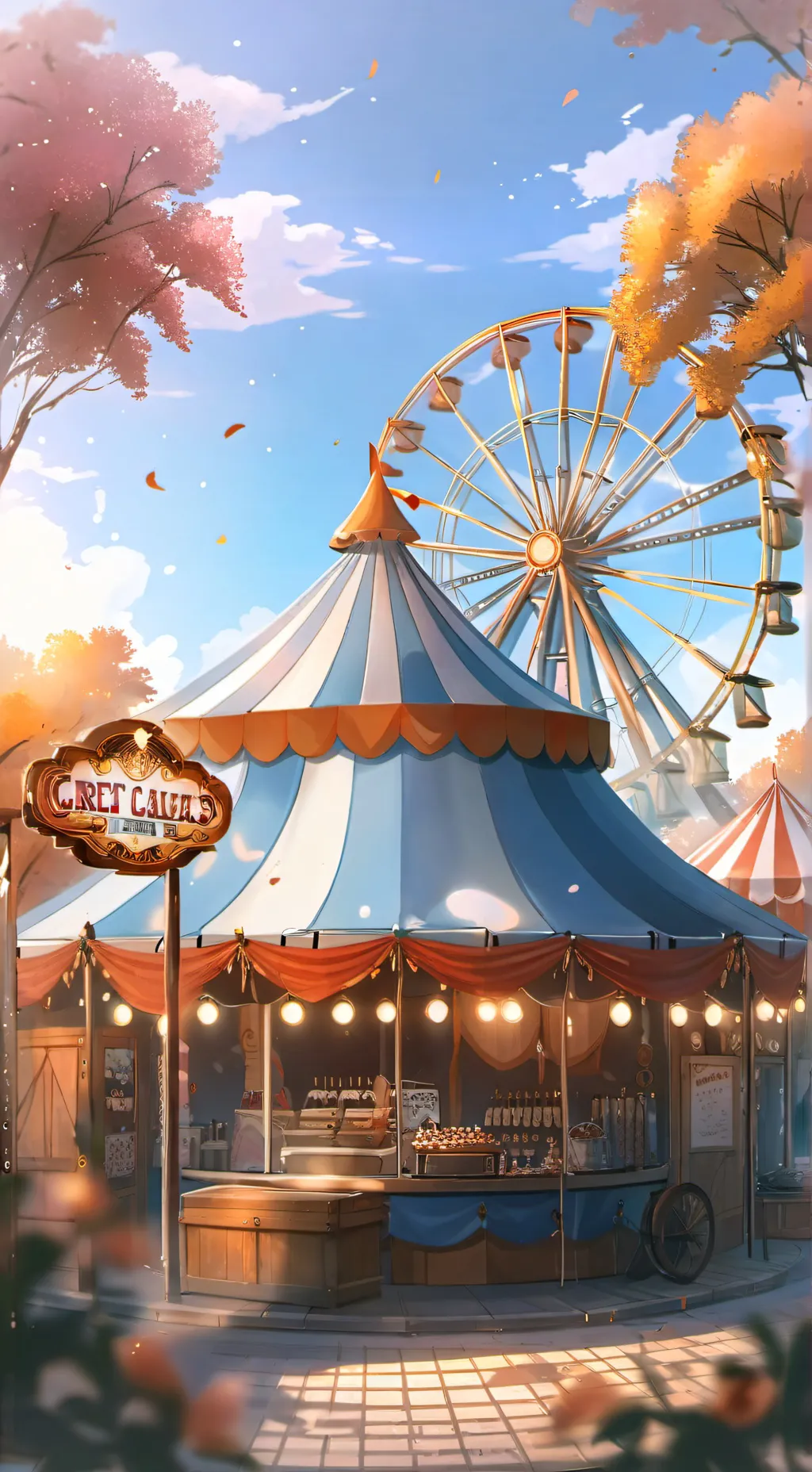 ai character: DW in the circus!🎪 background