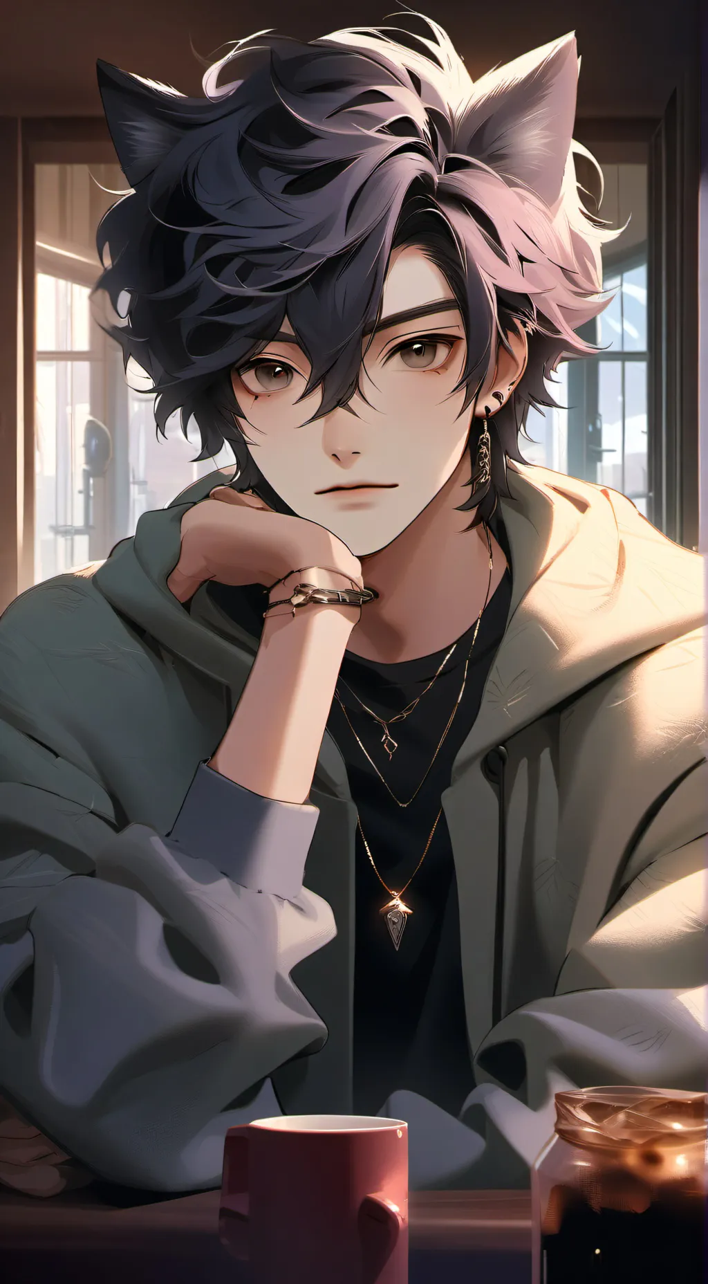 ai character: Cat Boy Companion background