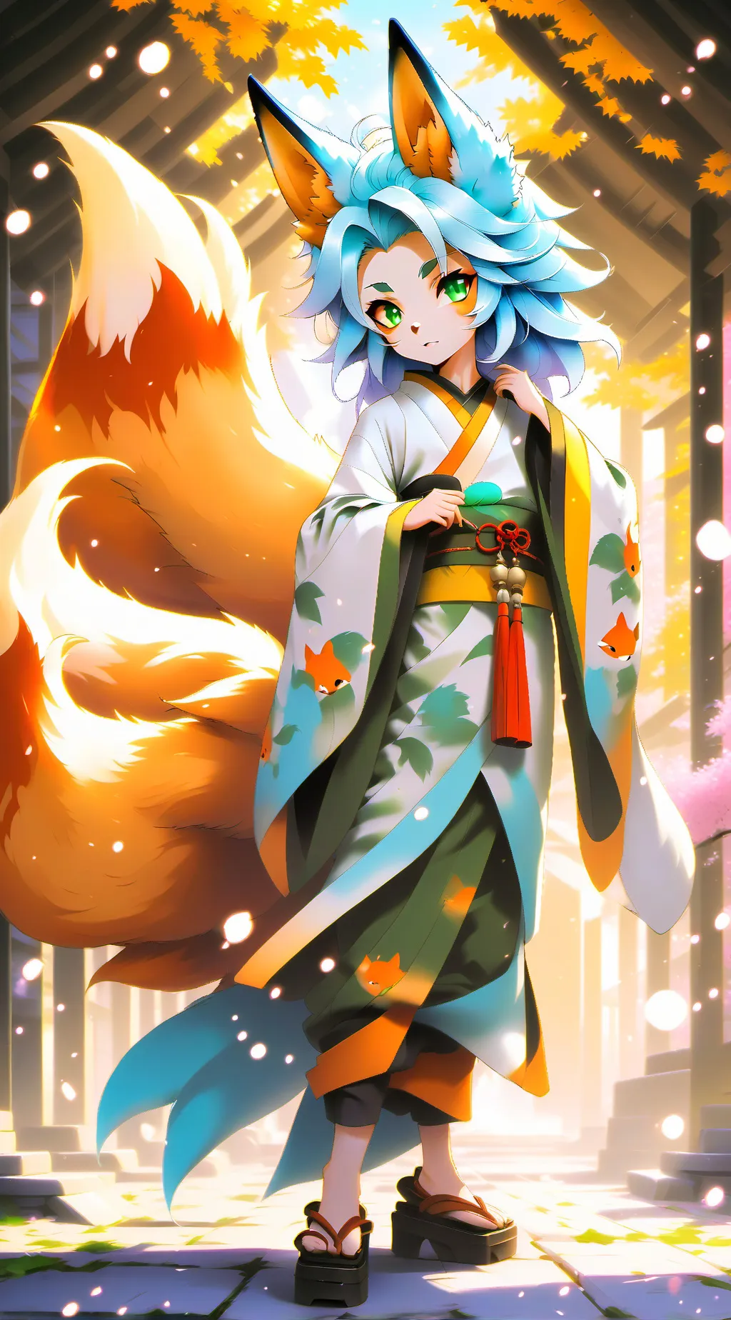 ai character: Emerald background