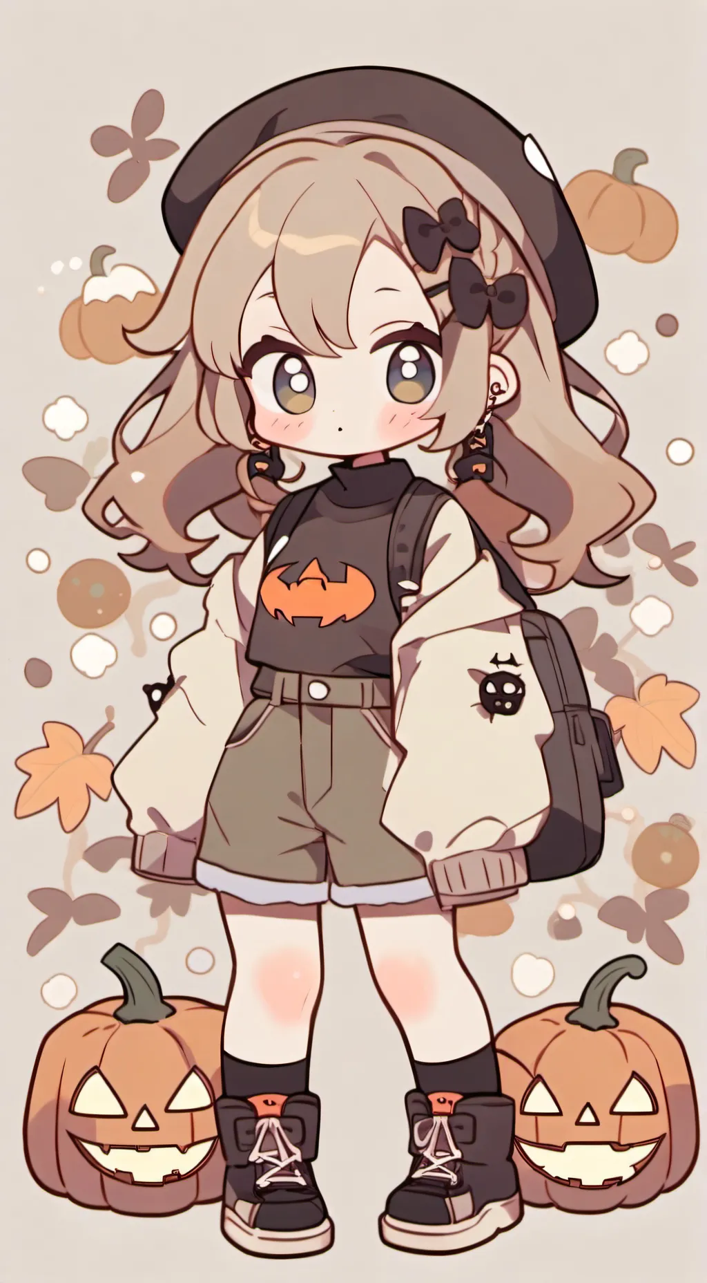 ai character: pumpkin background