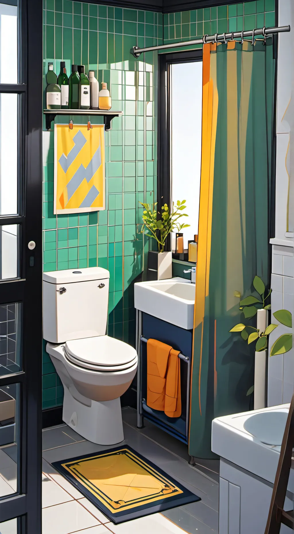 ai character: man need to poop background