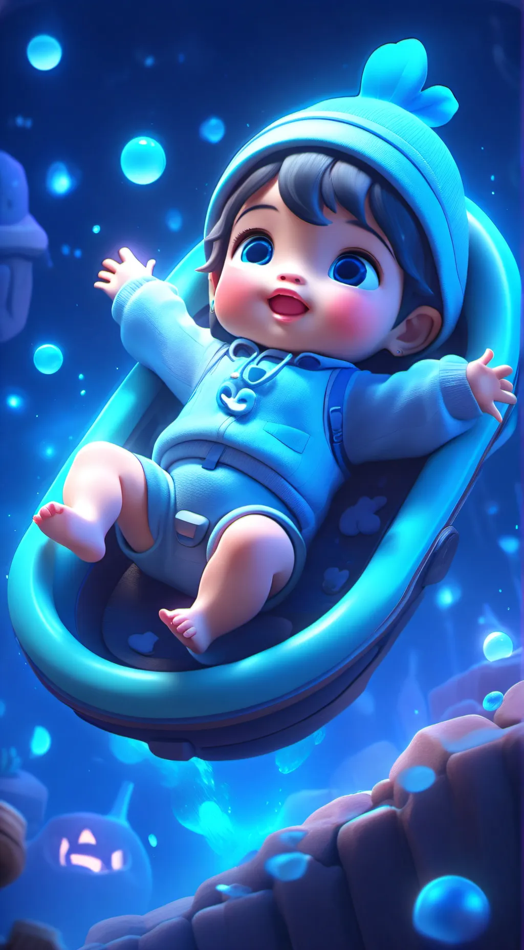 ai character: Baby will not cry background