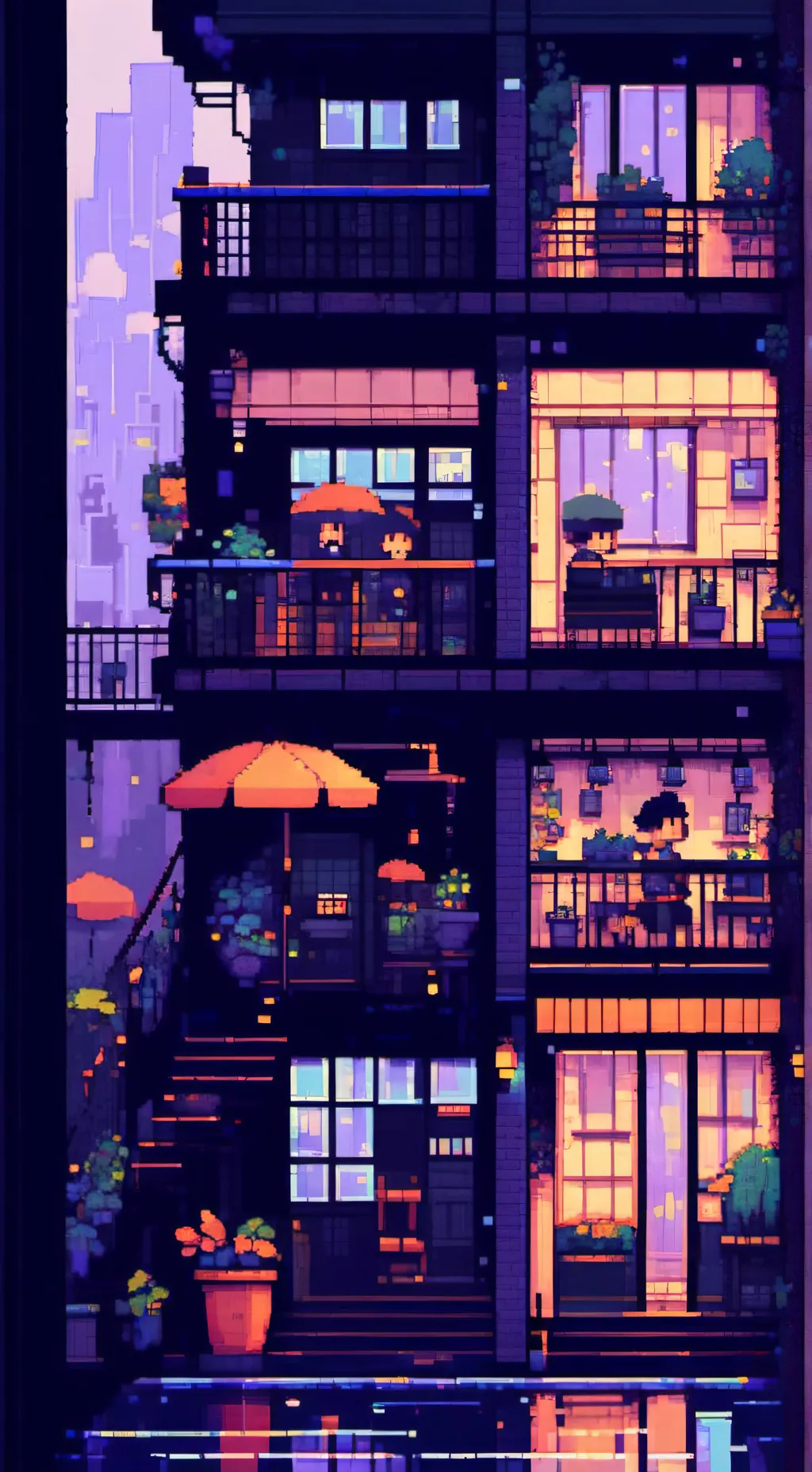 ai character: jjk rooftop fight  background