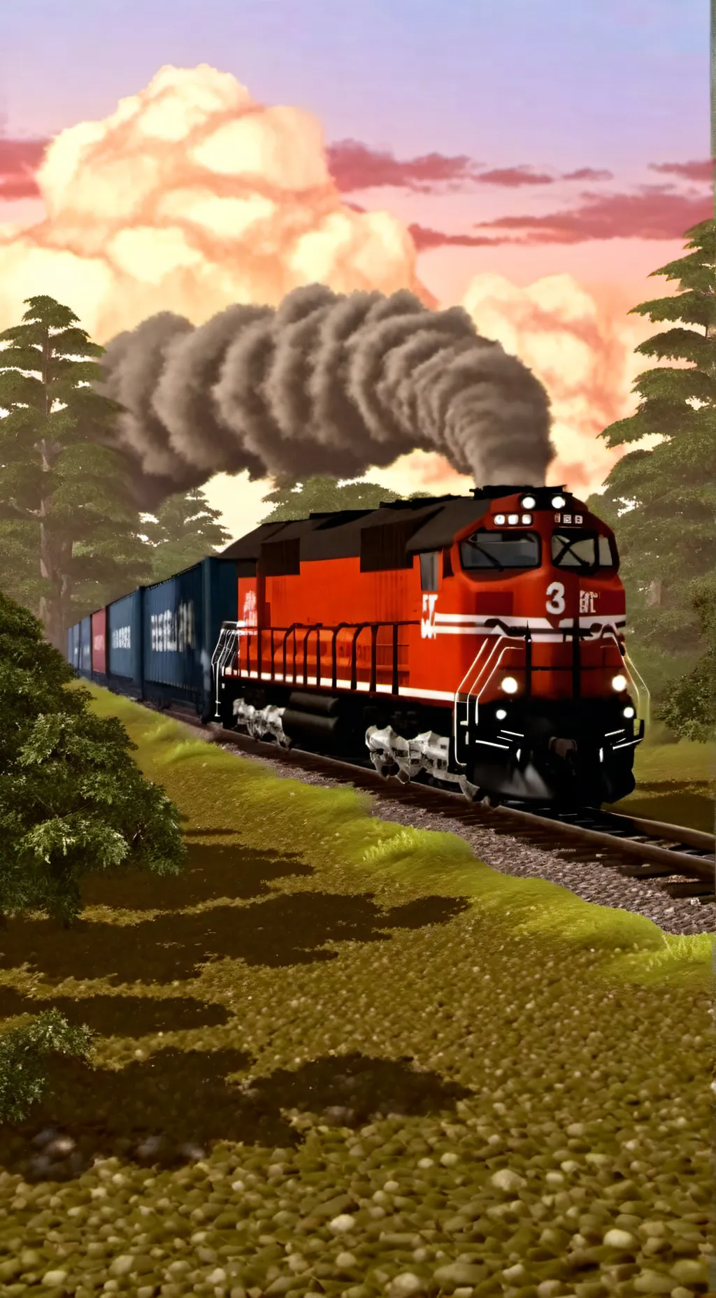 ai character: abandoned trains background