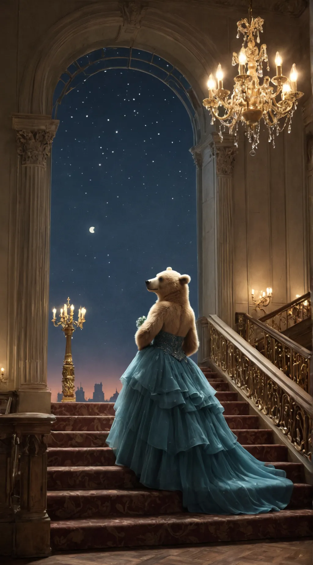 ai character: Elegant bear background