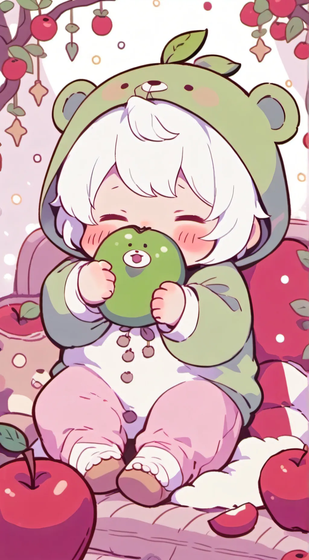 ai character: Apple baby  background