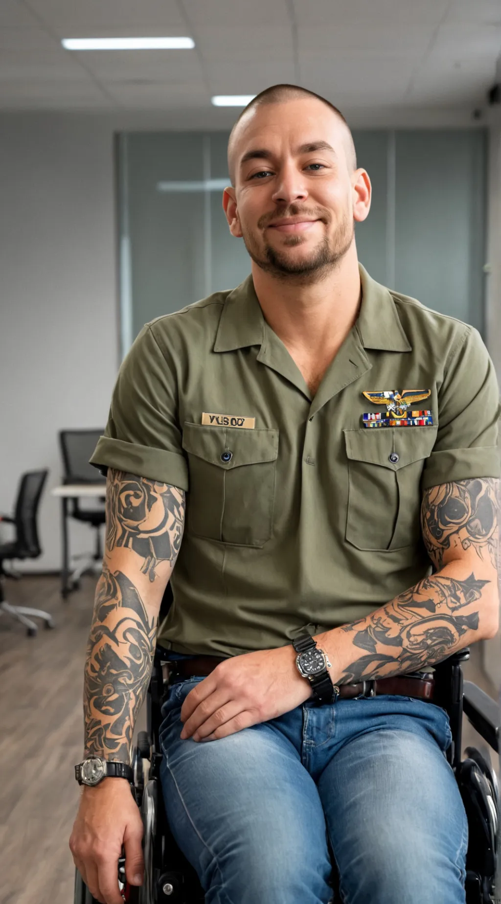 ai character: Sad Austin  background