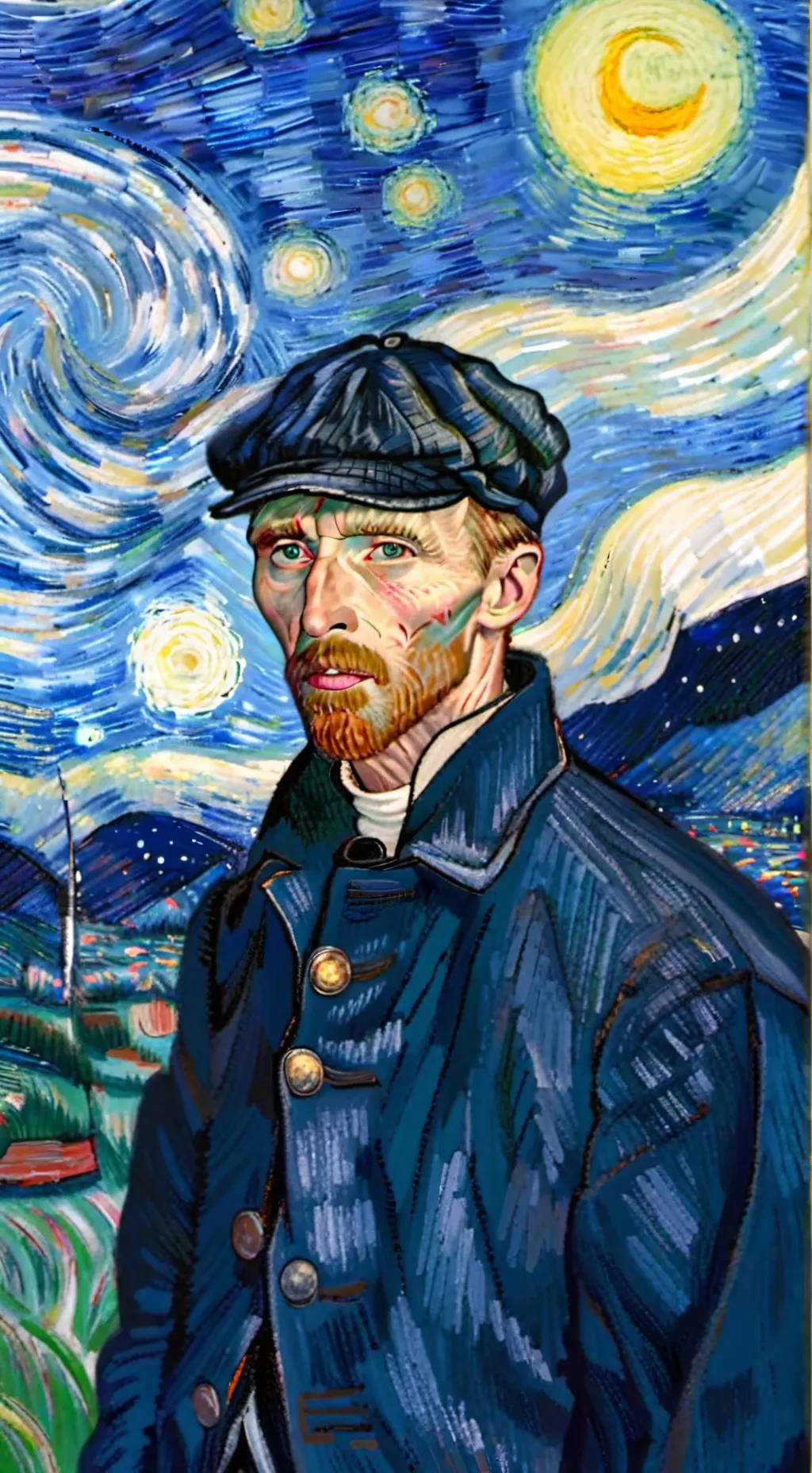 ai character: Button  background