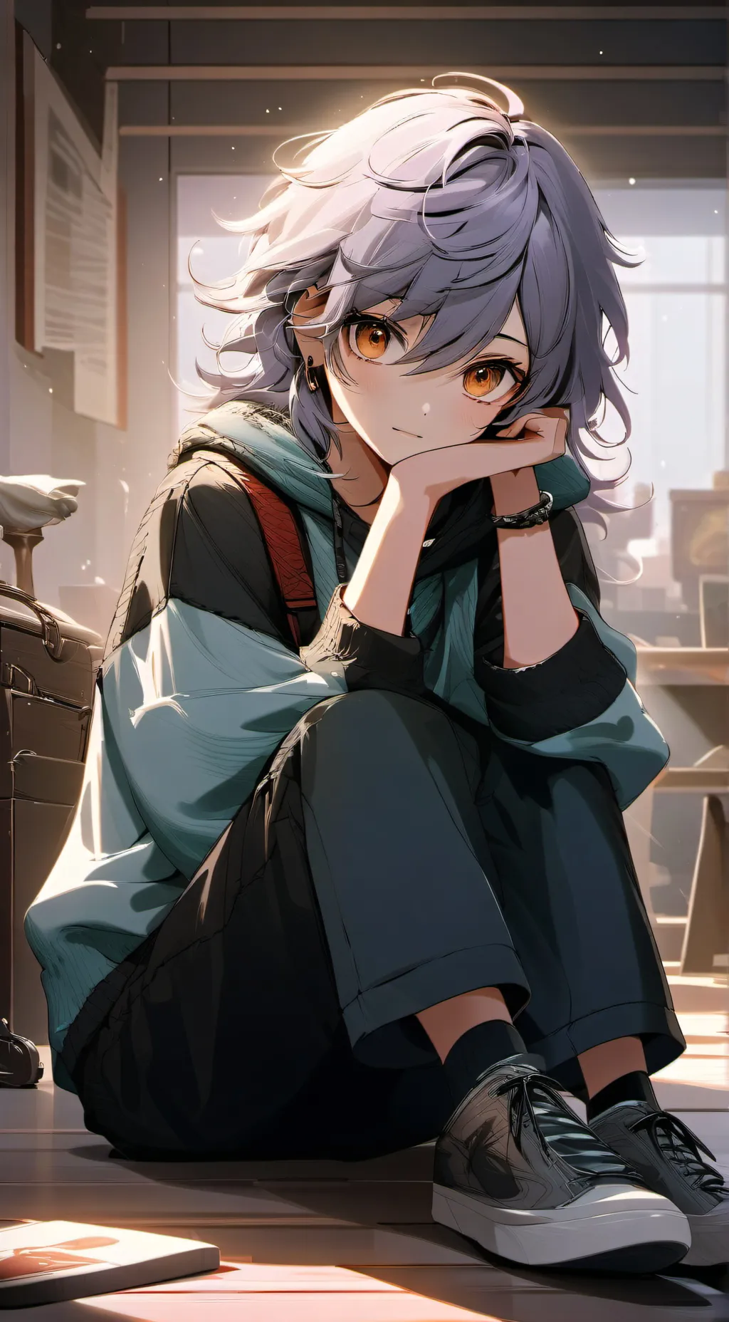 ai character: Clumsy Partner background