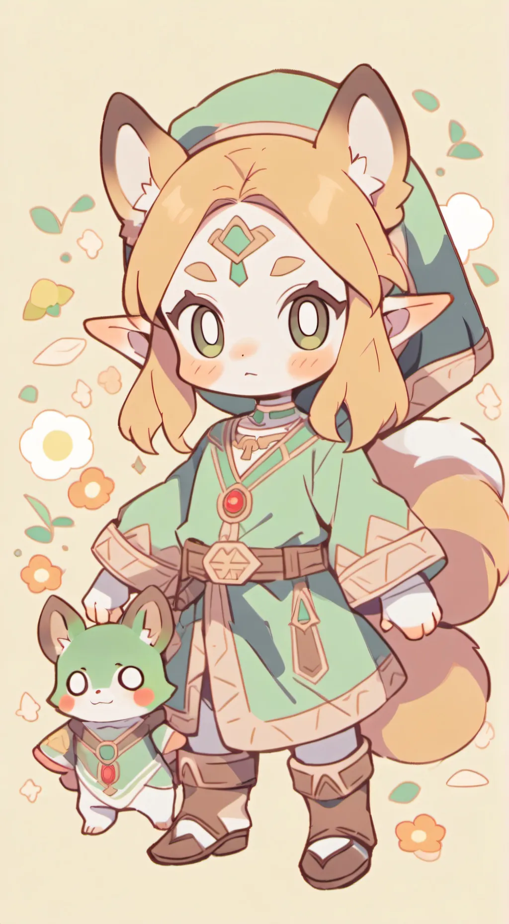ai character: Zelda furry background