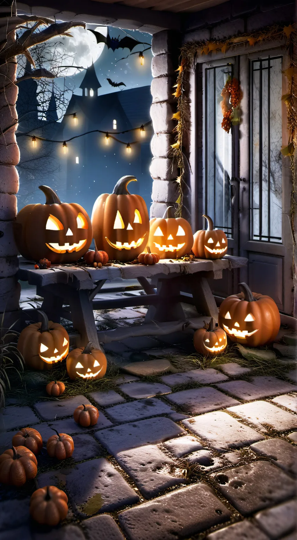 ai character: MR HAND HALLOWEEN🎃 background